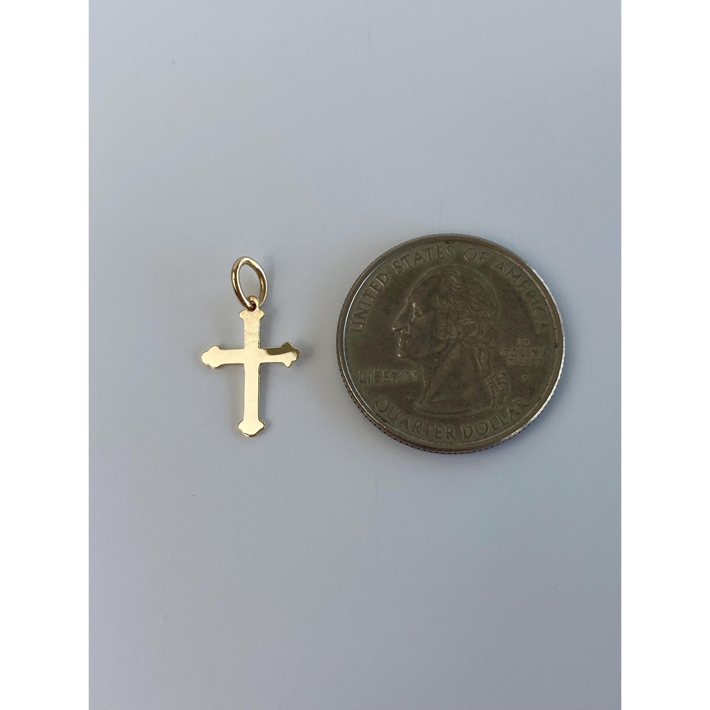 Vintage Solid 14k Yellow Gold Cross Charm