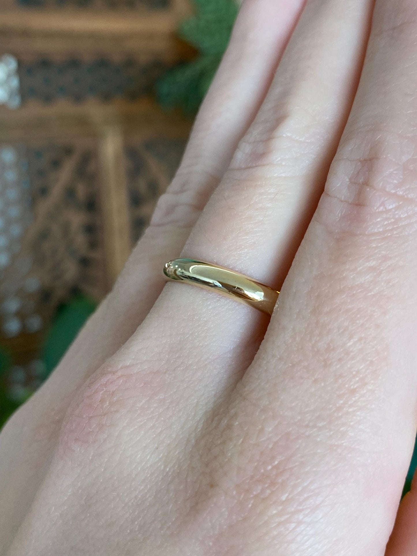 Vintage Solid 14k Yellow Gold Ring Band - Size 8.75