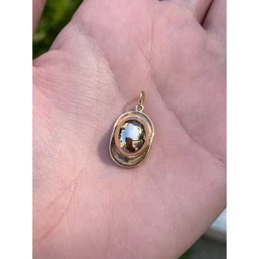Vintage Solid 9k Yellow Gold Bowler Hat Charm