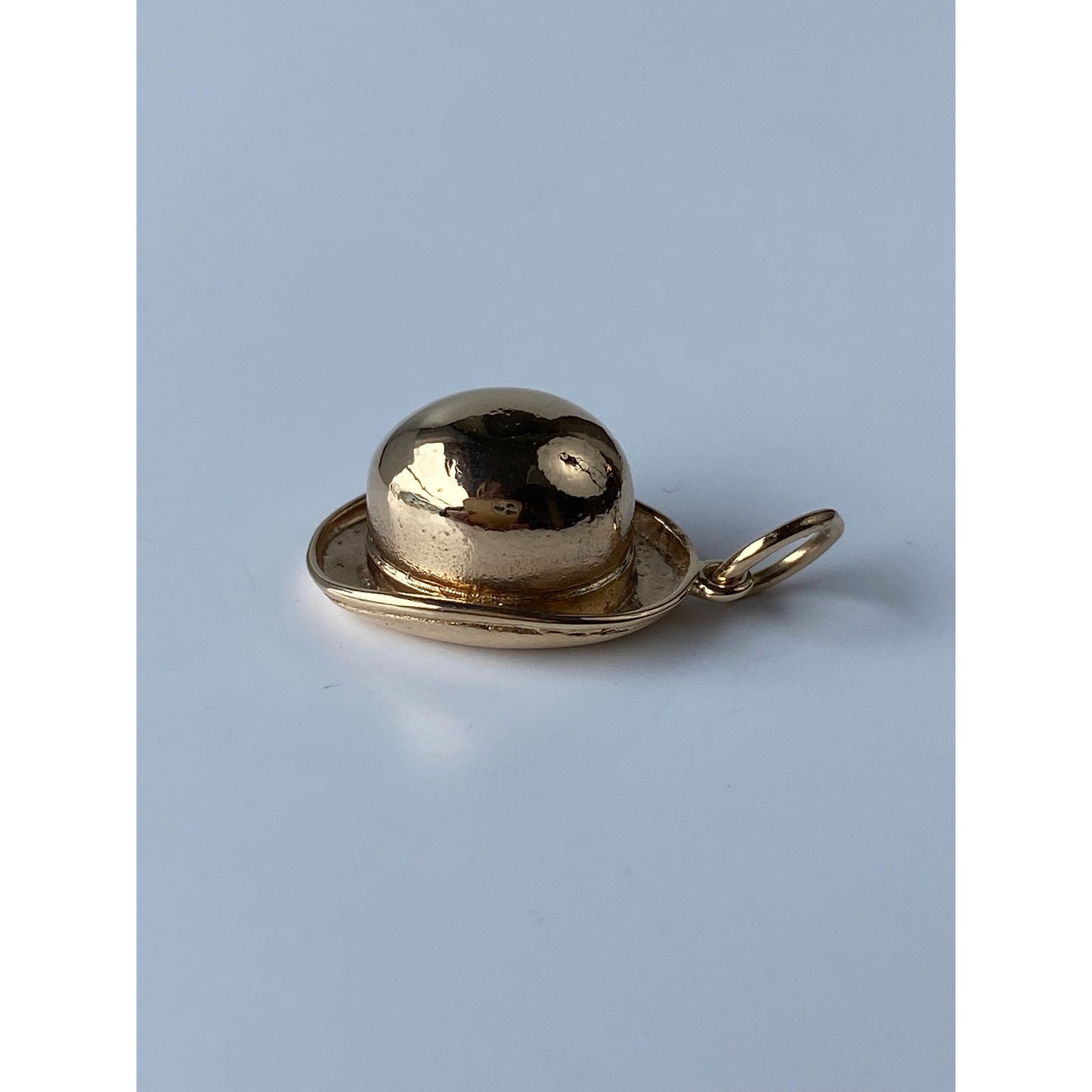 Vintage Solid 9k Yellow Gold Bowler Hat Charm