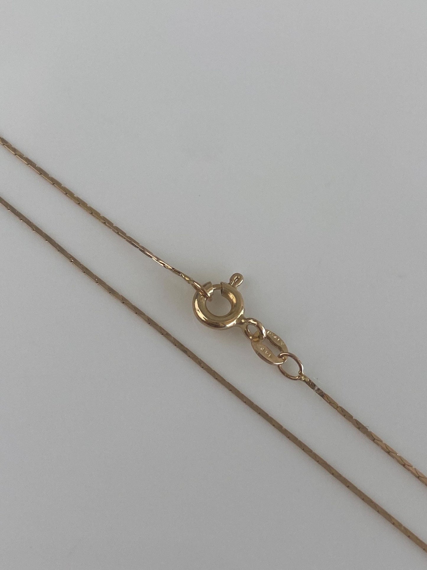 Vintage Solid 14k Yellow Gold Slim Triangle Link Chain Necklace - 18.25 inches