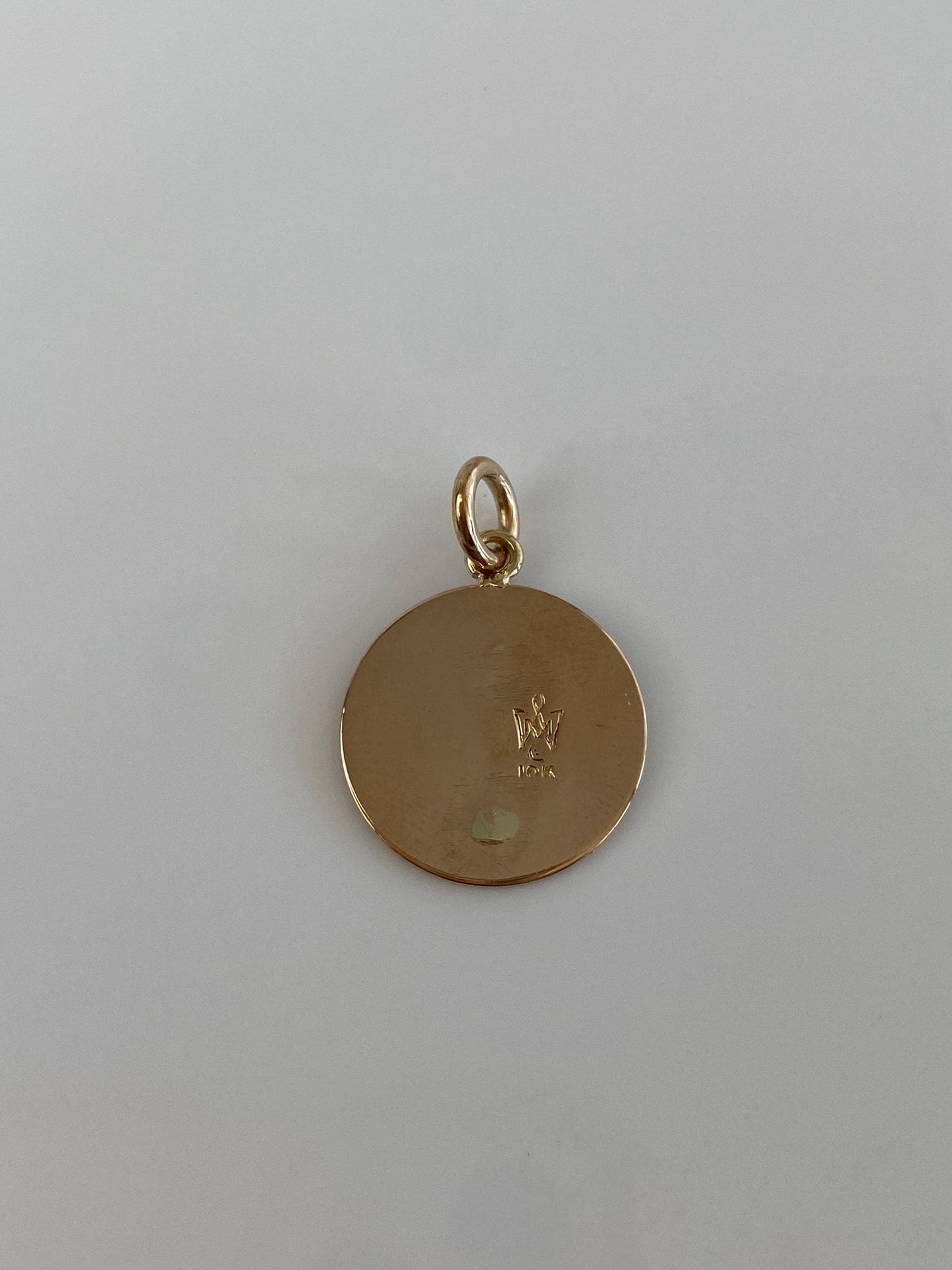 Vintage Solid 10k Rosey Gold Black Enamel Cufflink Conversion Charm