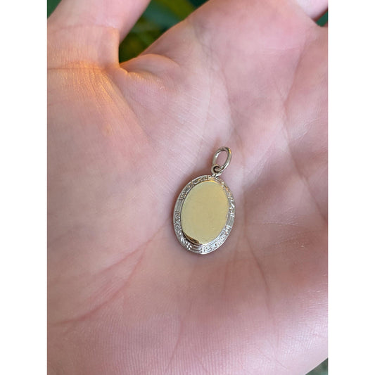 Vintage Solid 14k White & Yellow Gold Cufflink Conversion Charm