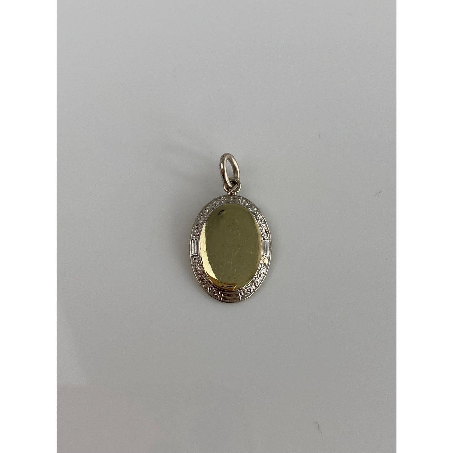 Vintage Solid 14k White & Yellow Gold Cufflink Conversion Charm