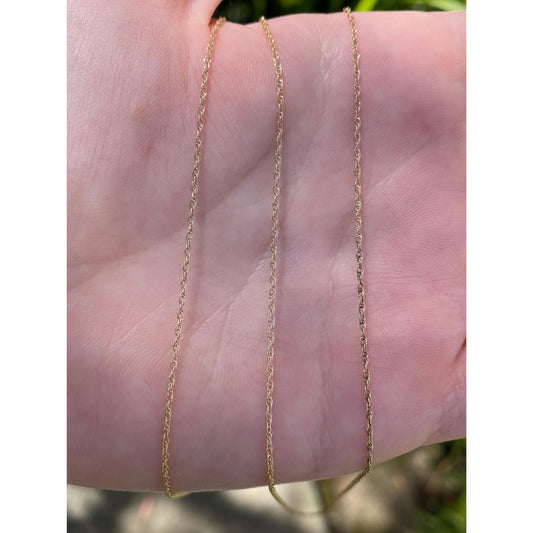 Vintage Solid 14k Yellow Gold Dainty Long Chain Necklace - 30 inches