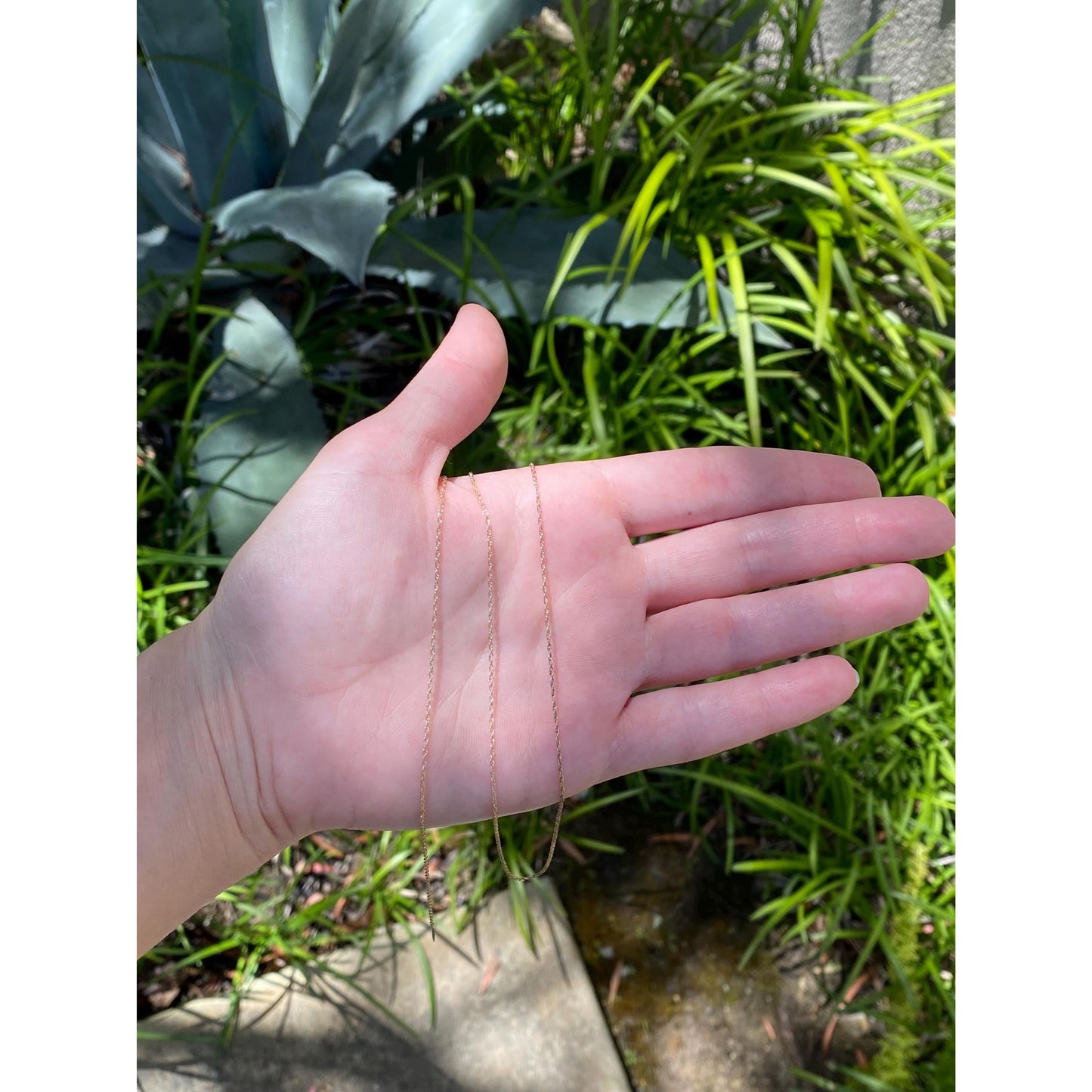 Vintage Solid 14k Yellow Gold Dainty Long Chain Necklace - 30 inches