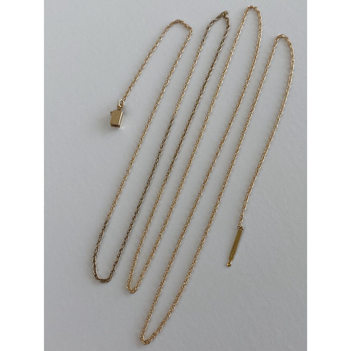 Vintage Solid 14k Yellow Gold Dainty Long Chain Necklace - 30 inches