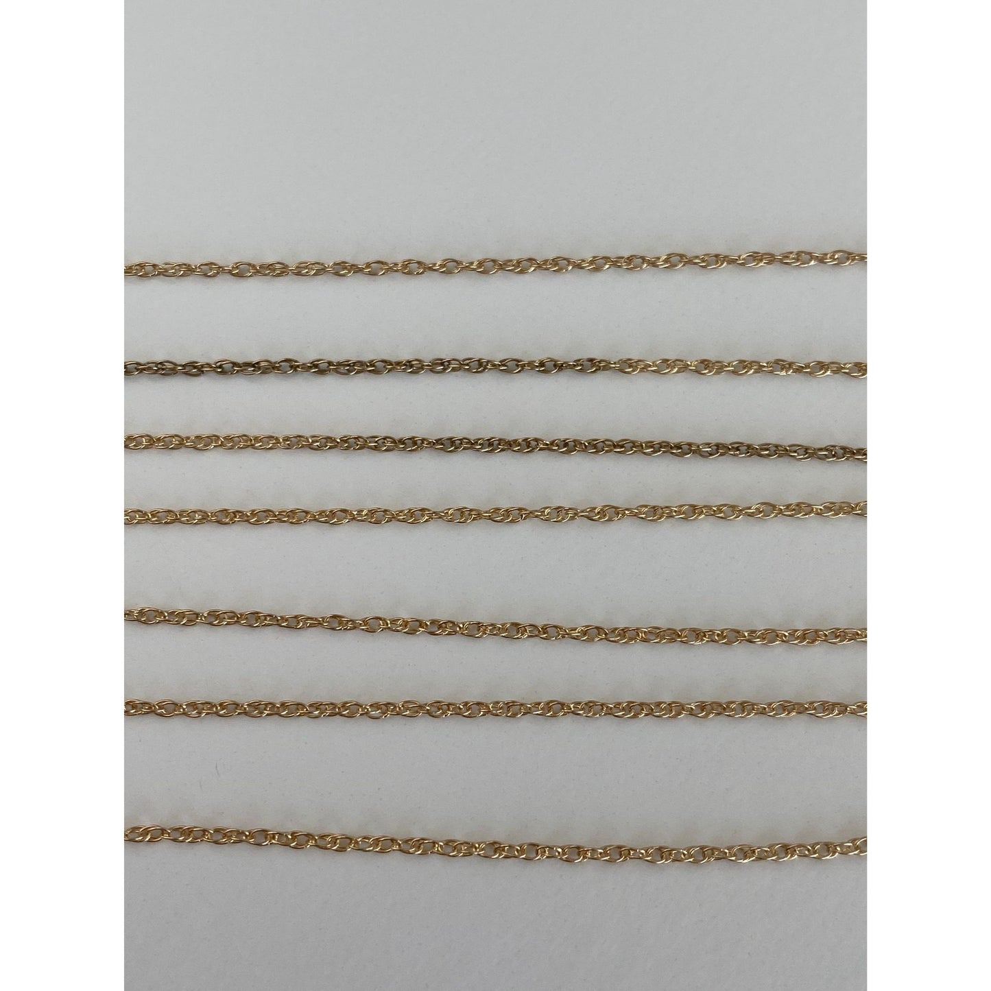 Vintage Solid 14k Yellow Gold Dainty Long Chain Necklace - 30 inches
