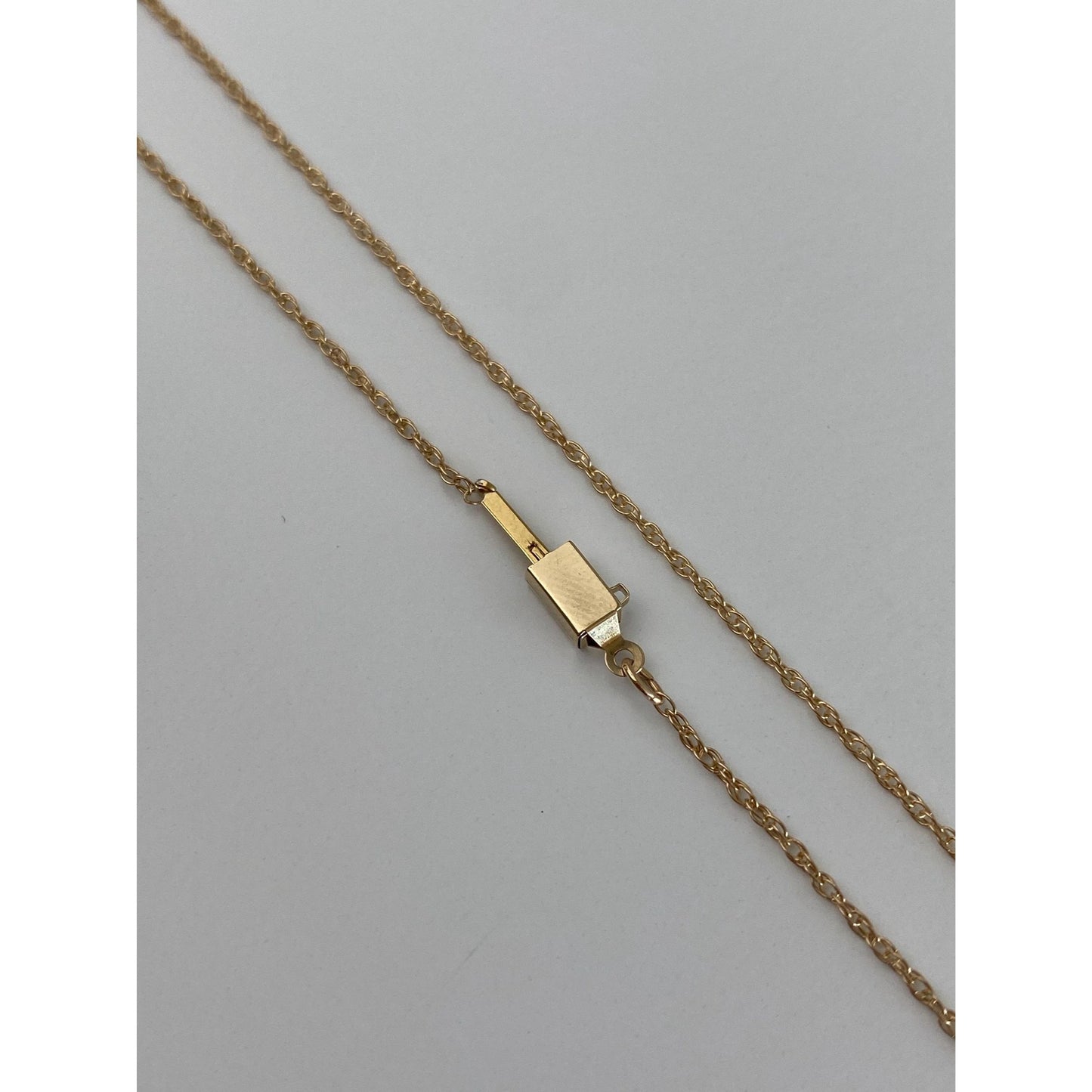 Vintage Solid 14k Yellow Gold Dainty Long Chain Necklace - 30 inches