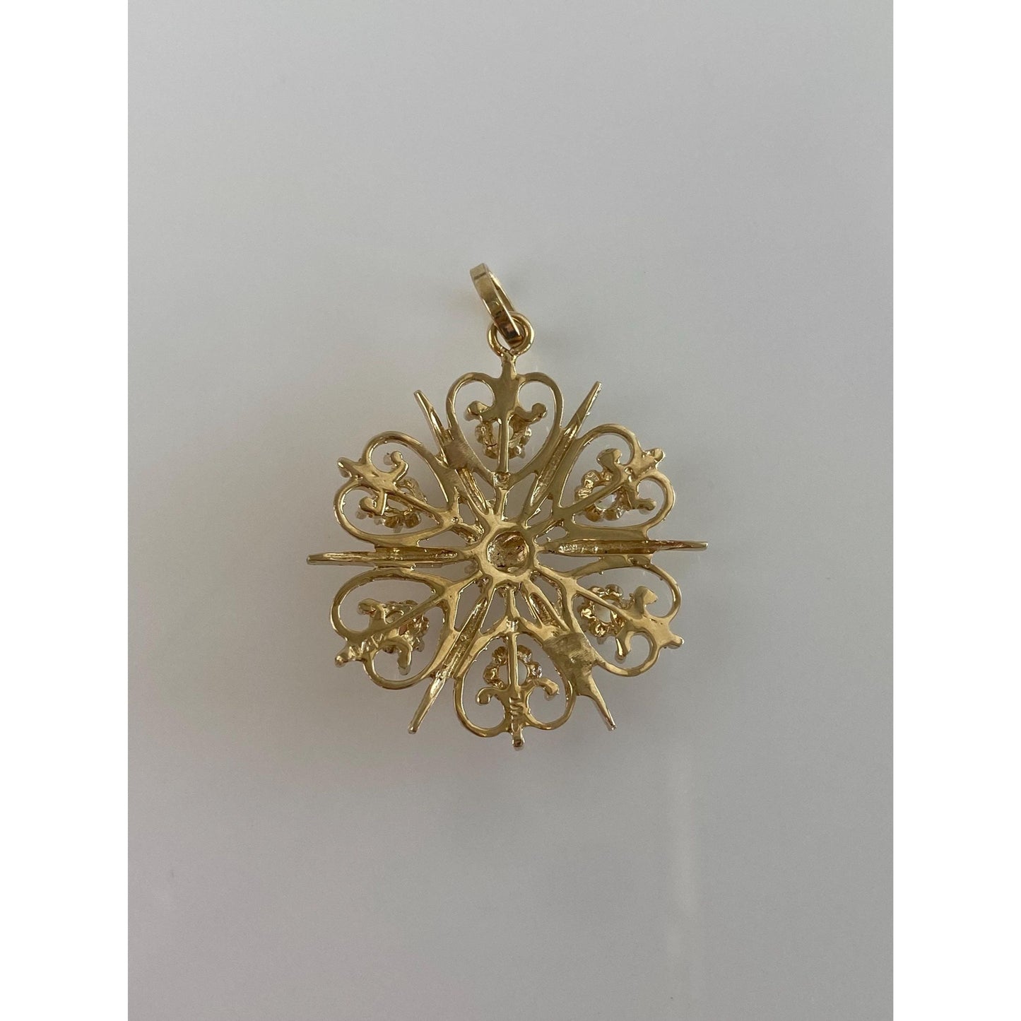 Solid 14k Yellow Gold Opal Cluster Charm