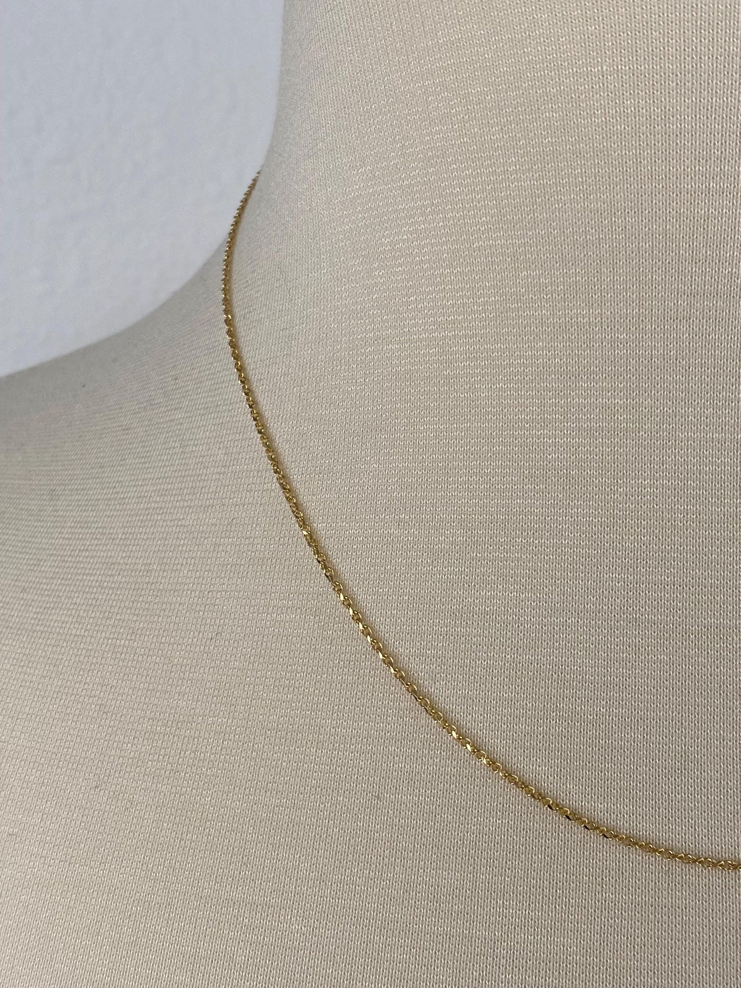 Vintage Solid 14k Yellow Gold Twisted Box Chain Necklace - 18 inches