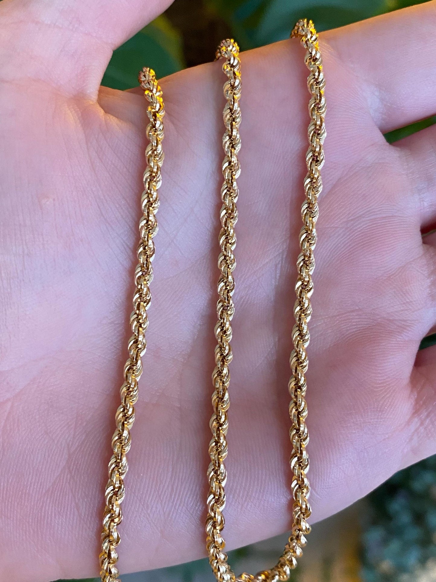 Vintage Solid 18k Yellow Gold Rope Chain Necklace - 19.5 inches