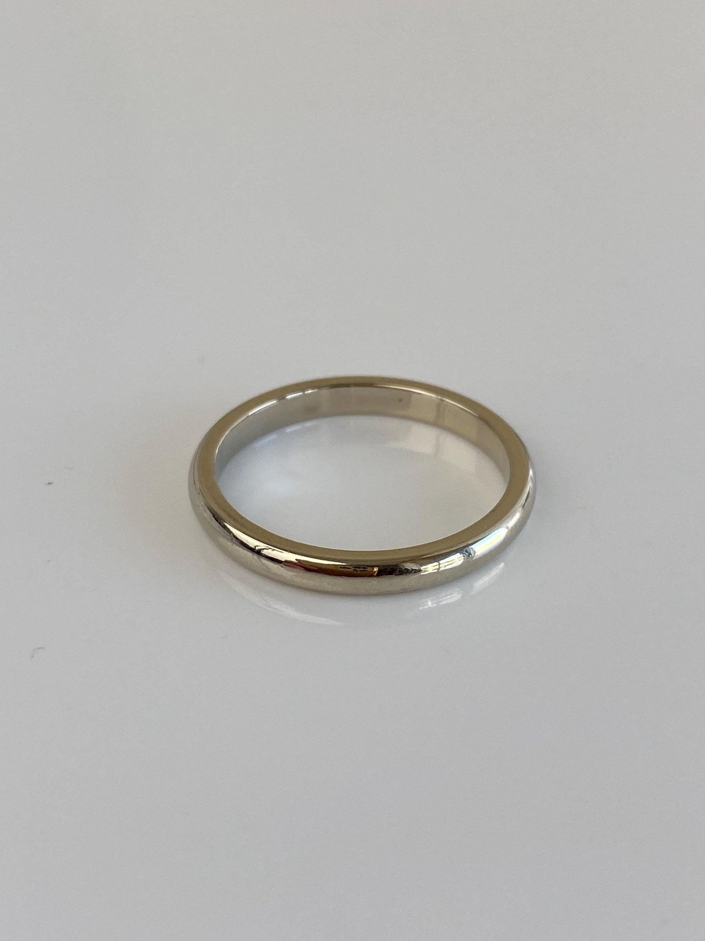 Vintage Solid 14k White Gold Ring Band - Size 6.75