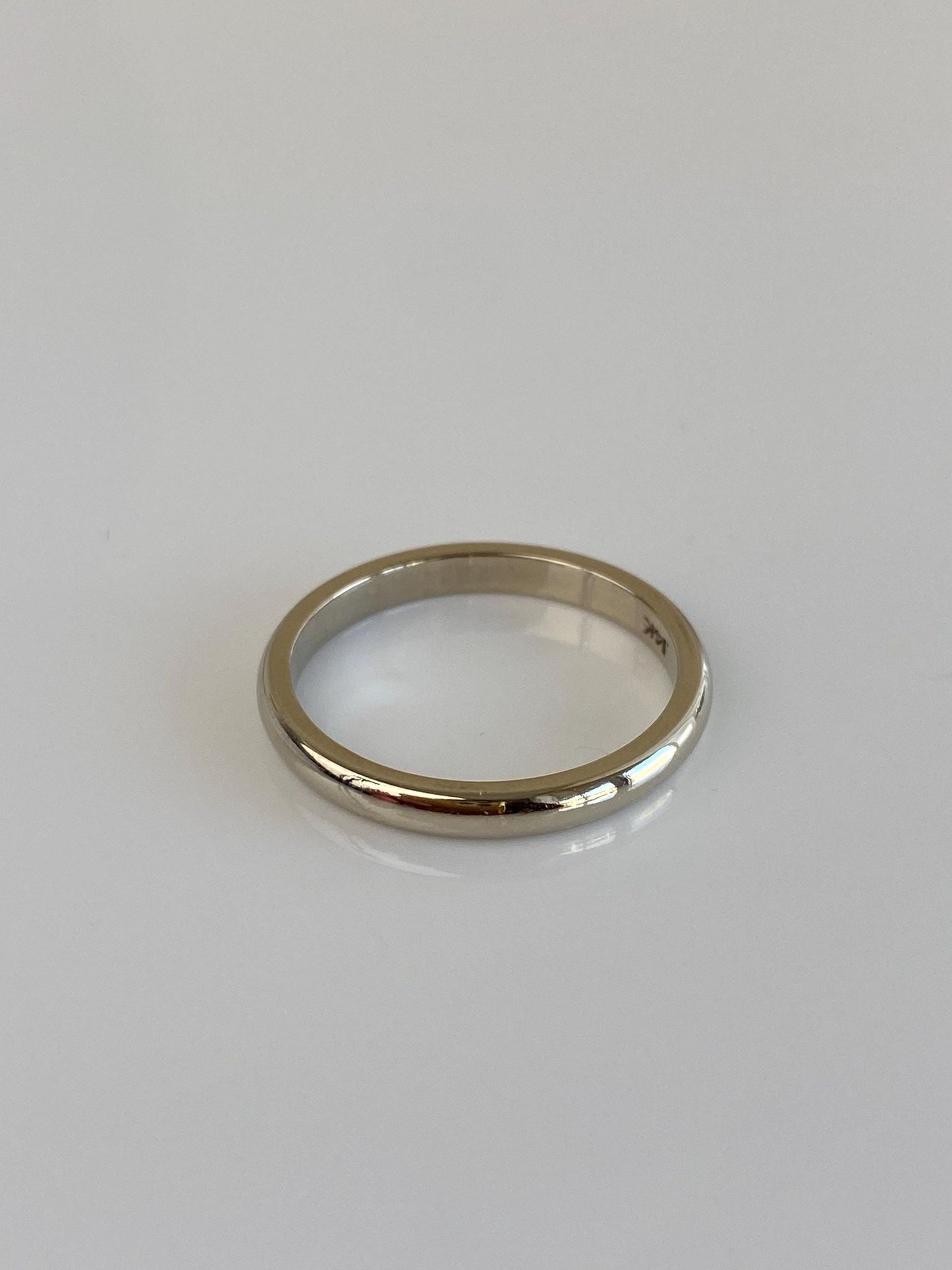 Vintage Solid 14k White Gold Ring Band - Size 6.75