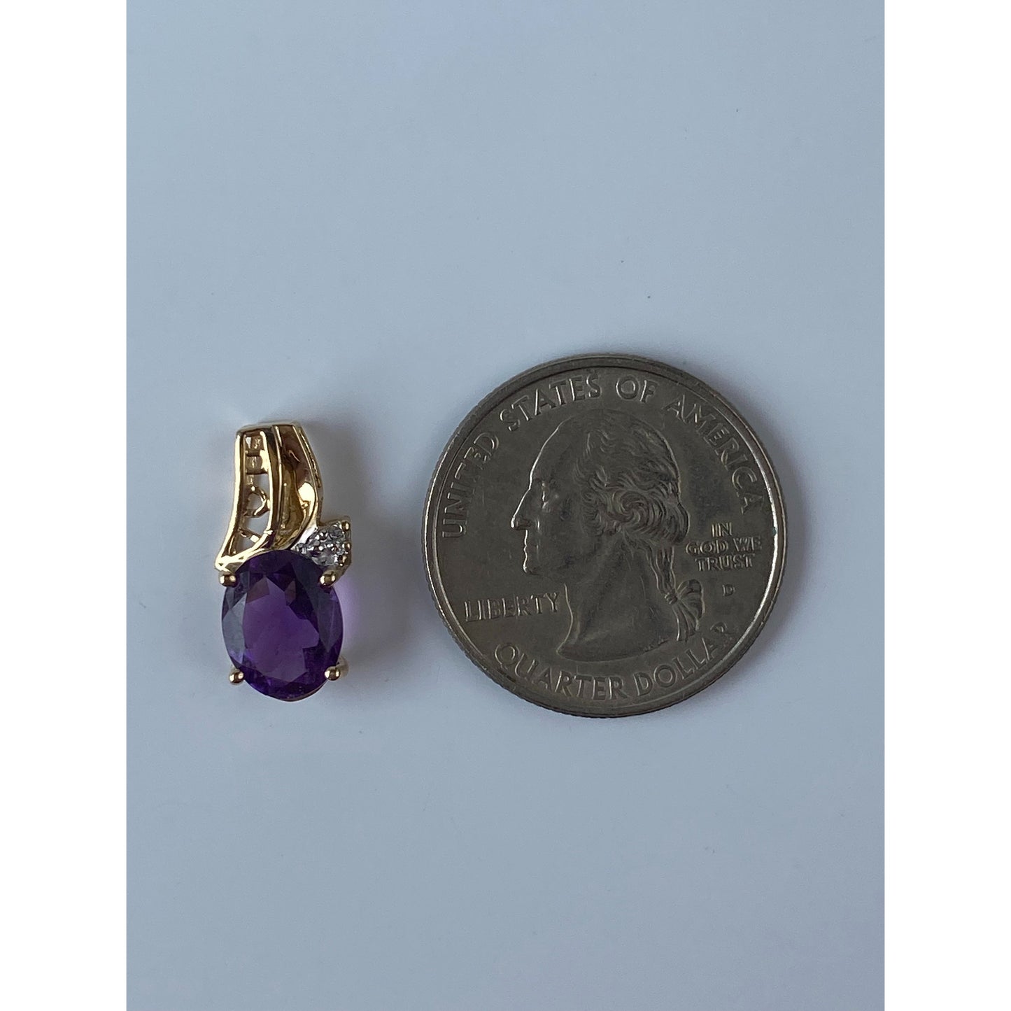 Vintage Solid 10k Yellow Gold Amethyst Diamond 'I Heart You' Charm