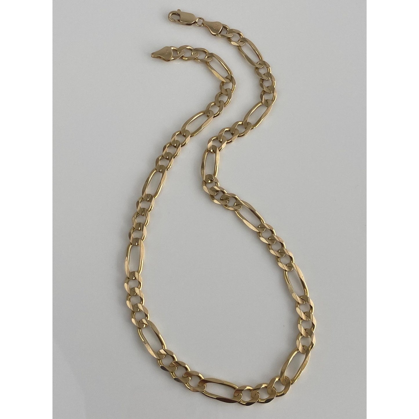 Vintage Solid 14k Yellow Gold Figaro Chain Necklace - 20 inches