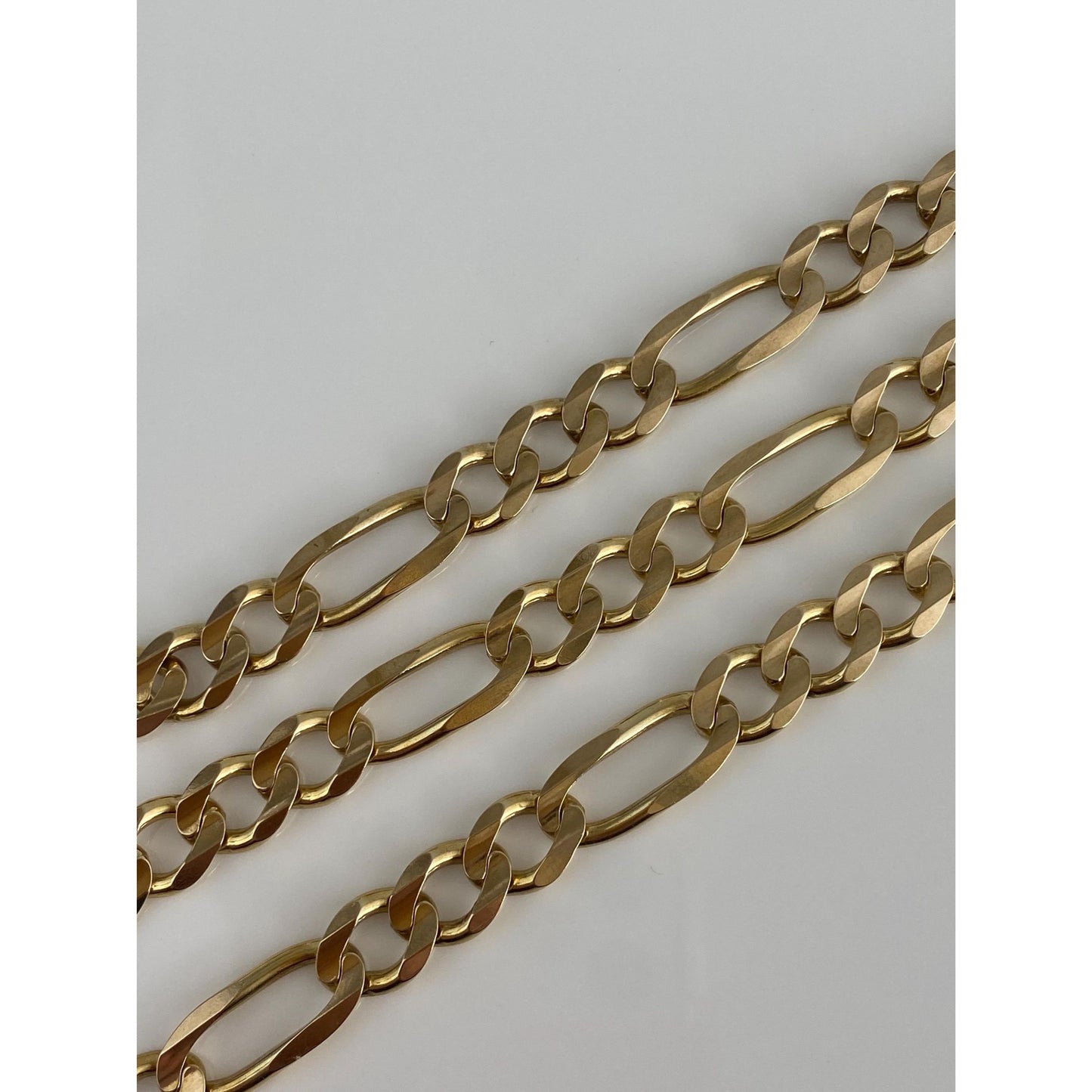 Vintage Solid 14k Yellow Gold Figaro Chain Necklace - 20 inches