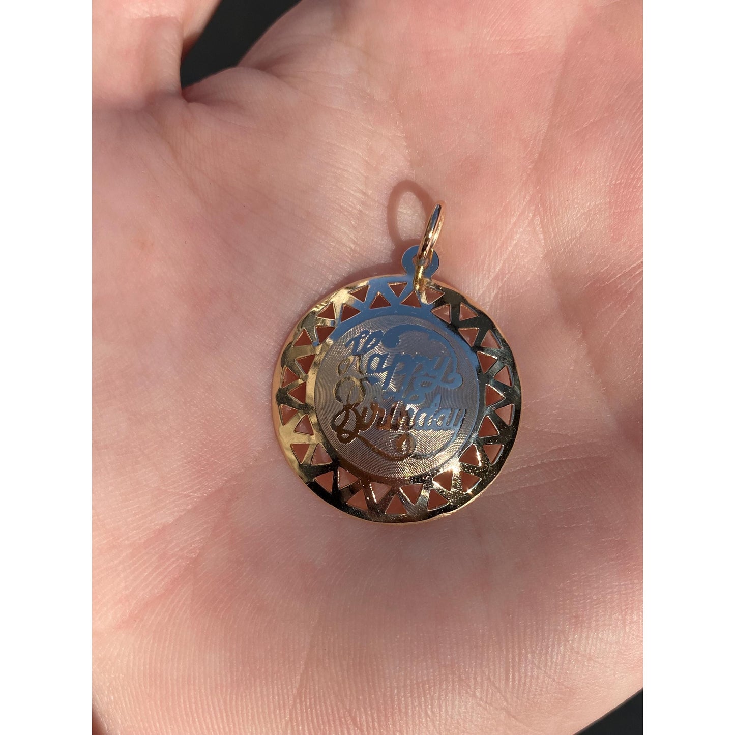Vintage Solid 14k Happy Birthday Charm