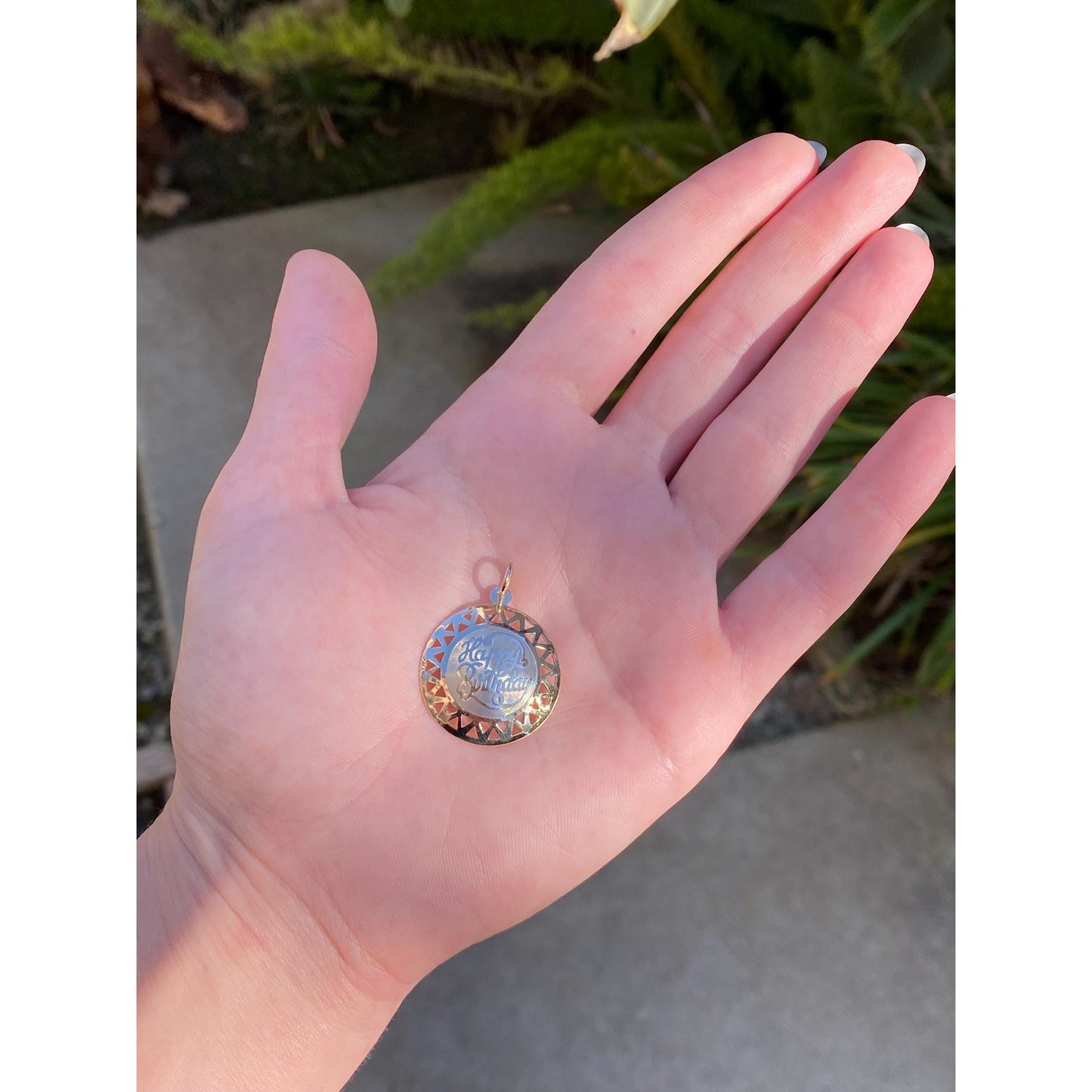 Vintage Solid 14k Happy Birthday Charm