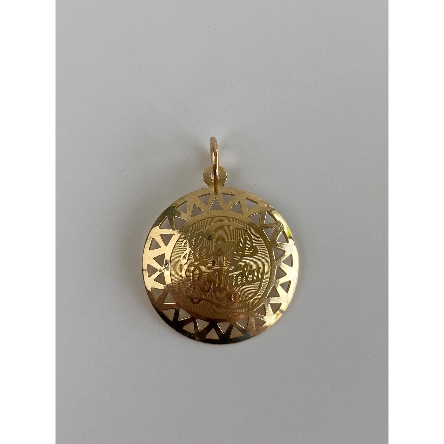 Vintage Solid 14k Happy Birthday Charm