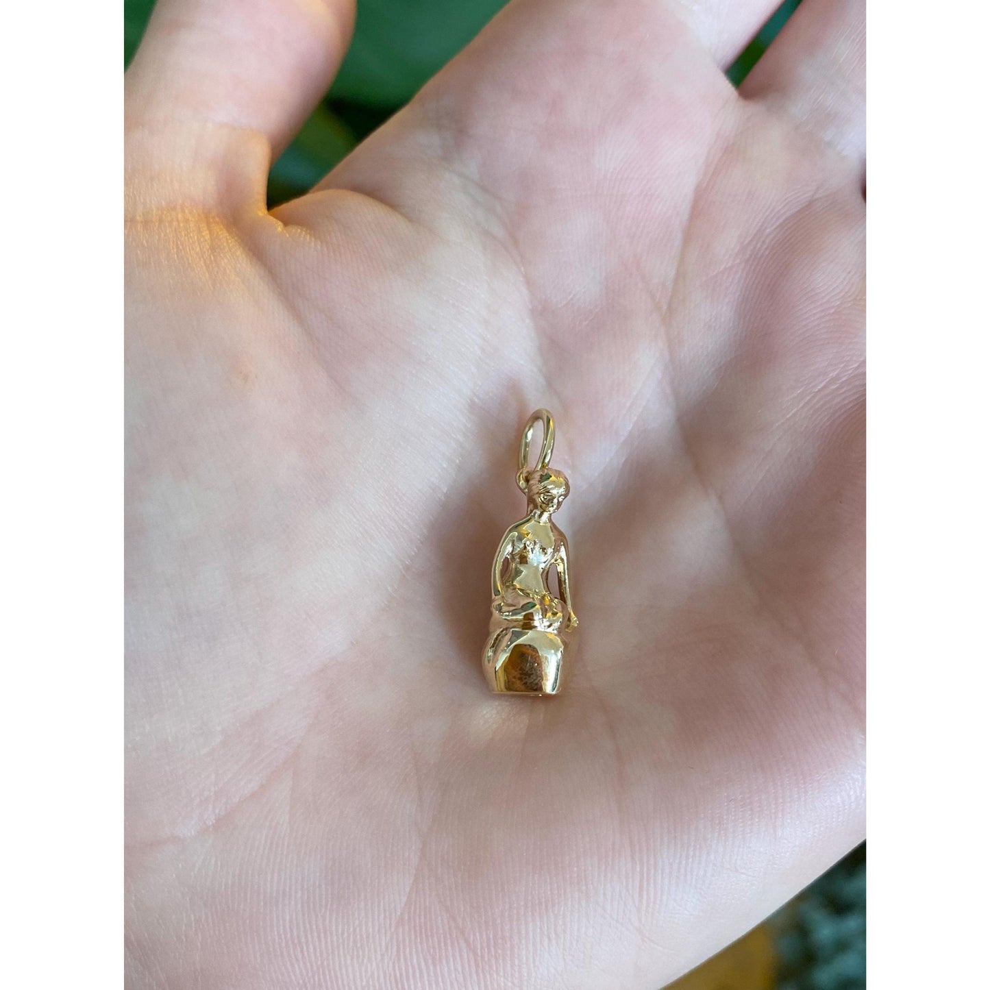 Vintage Solid 14k Yellow Gold Denmark Mermaid Charm