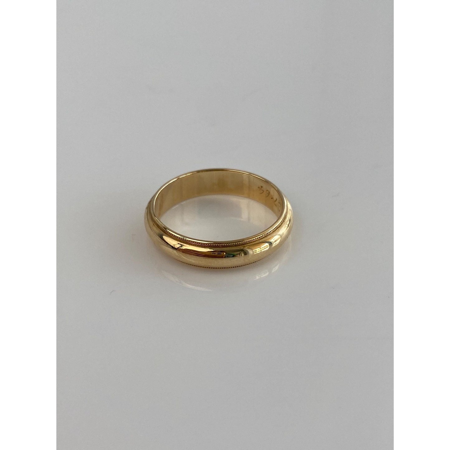 Vintage Solid 14k Yellow Gold Miligrain Ring Band - Size 10