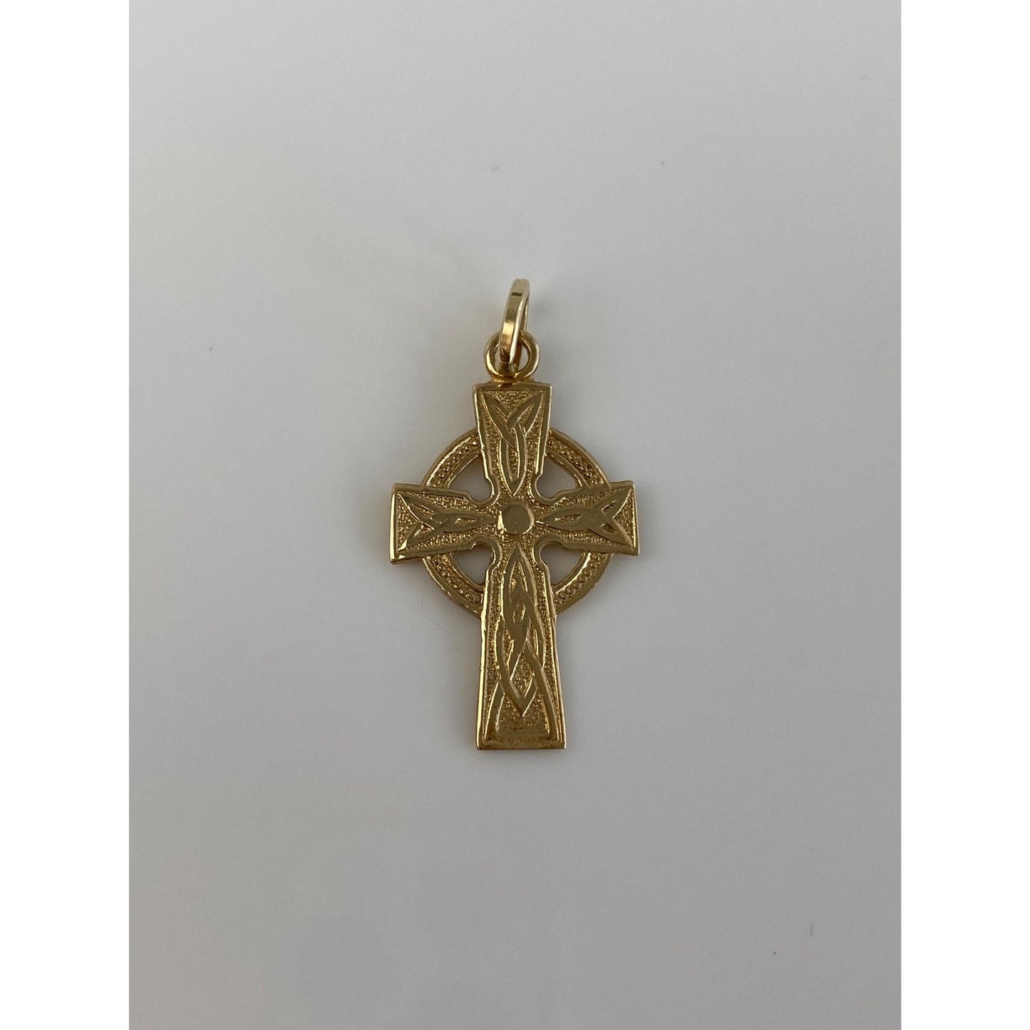 Vintage Solid 9k Yellow Gold Celtic Cross Charm