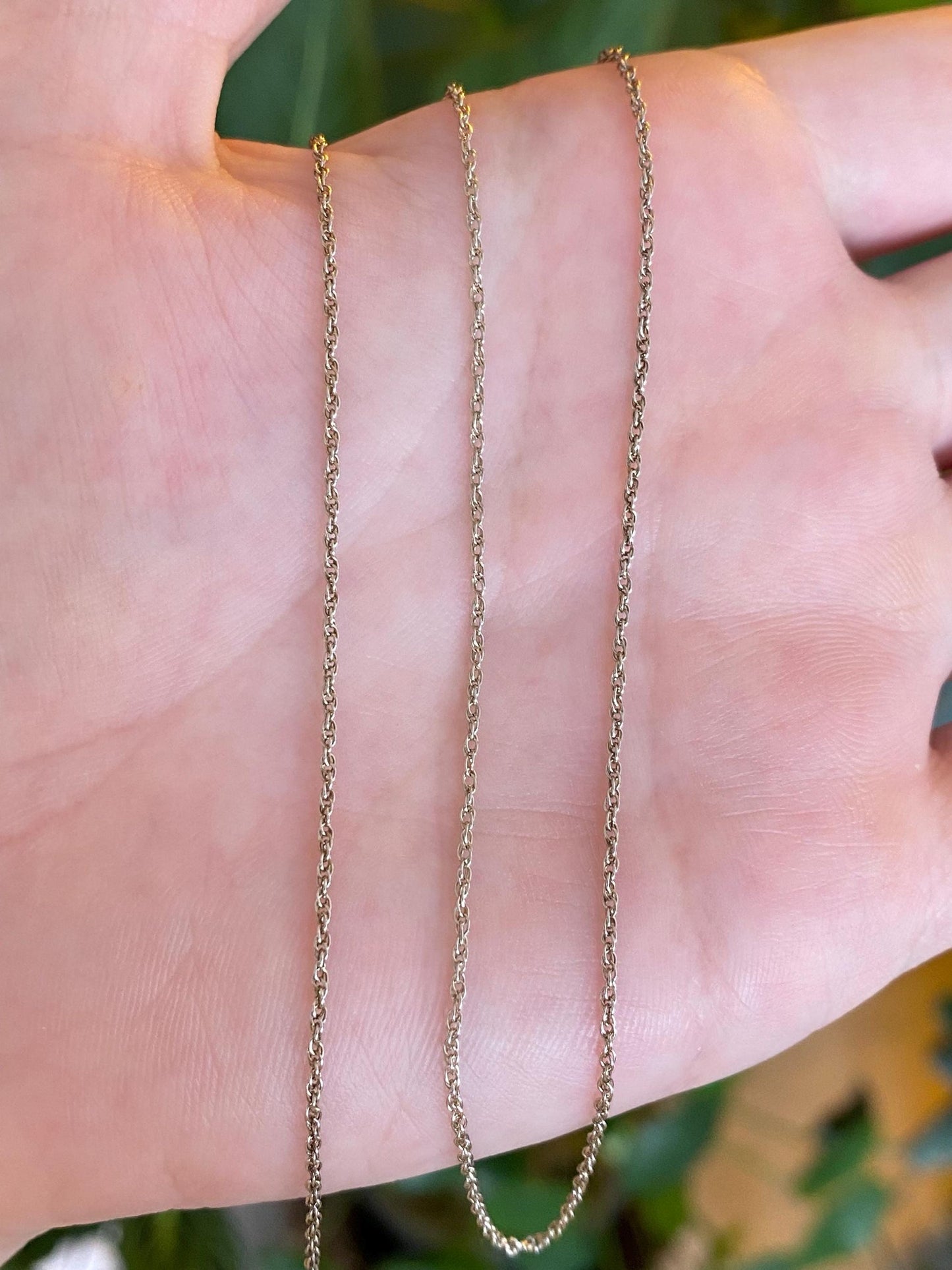 Vintage Solid 14k White Gold Chain Necklace - 18 inches
