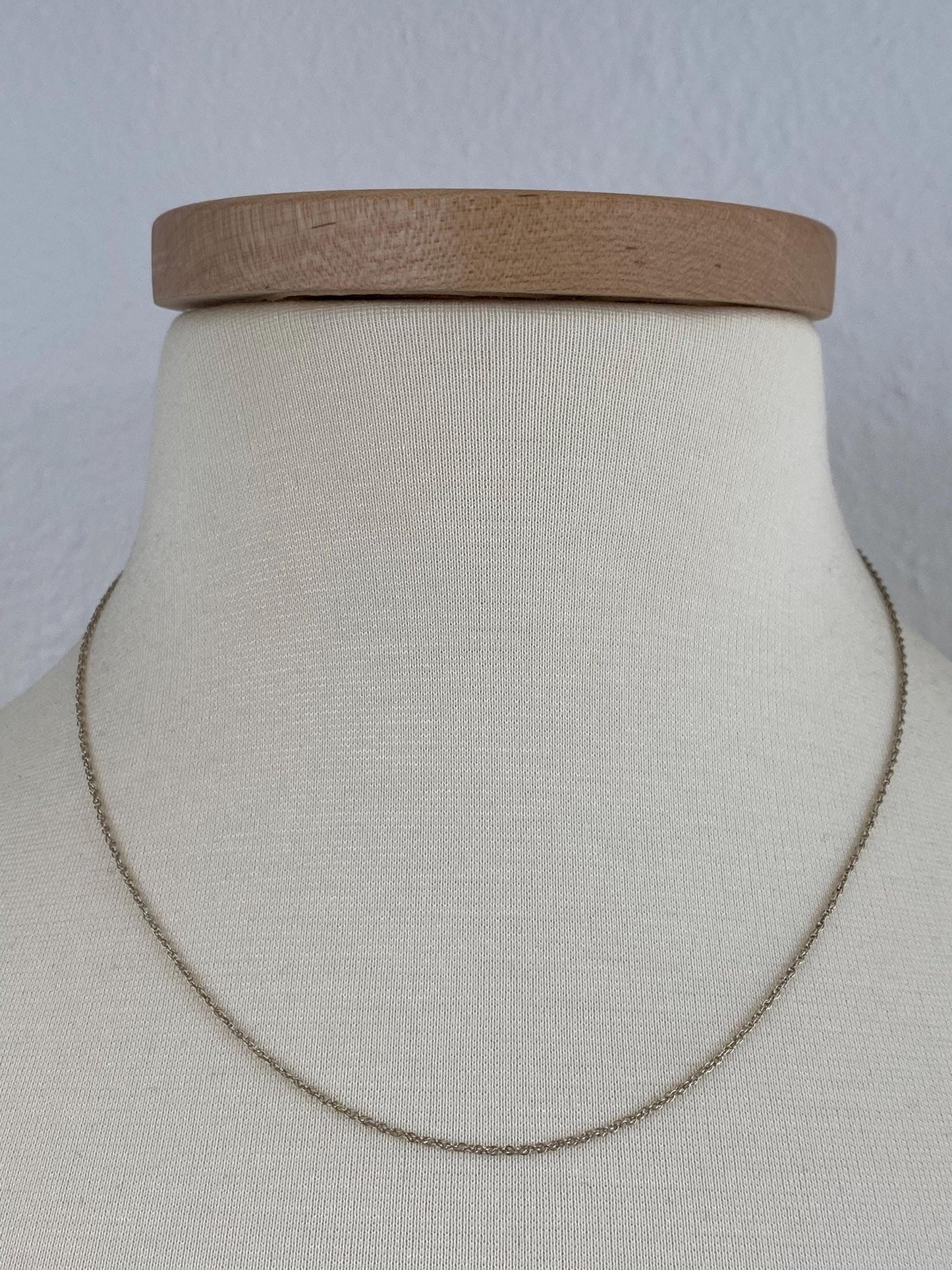 Vintage Solid 14k White Gold Chain Necklace - 18 inches
