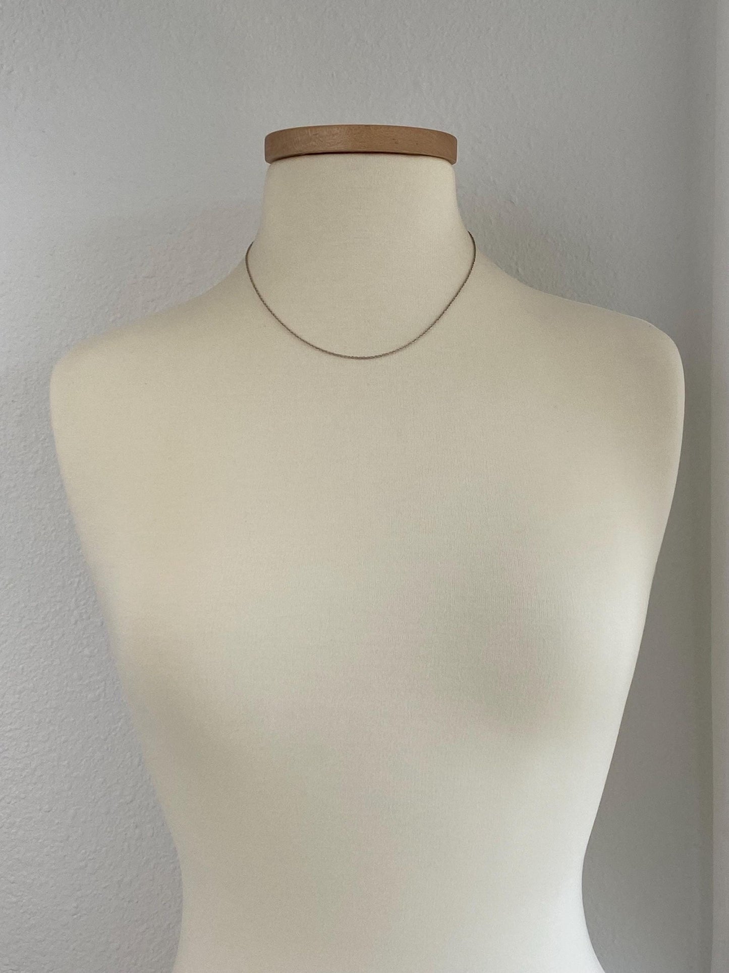 Vintage Solid 14k White Gold Chain Necklace - 18 inches