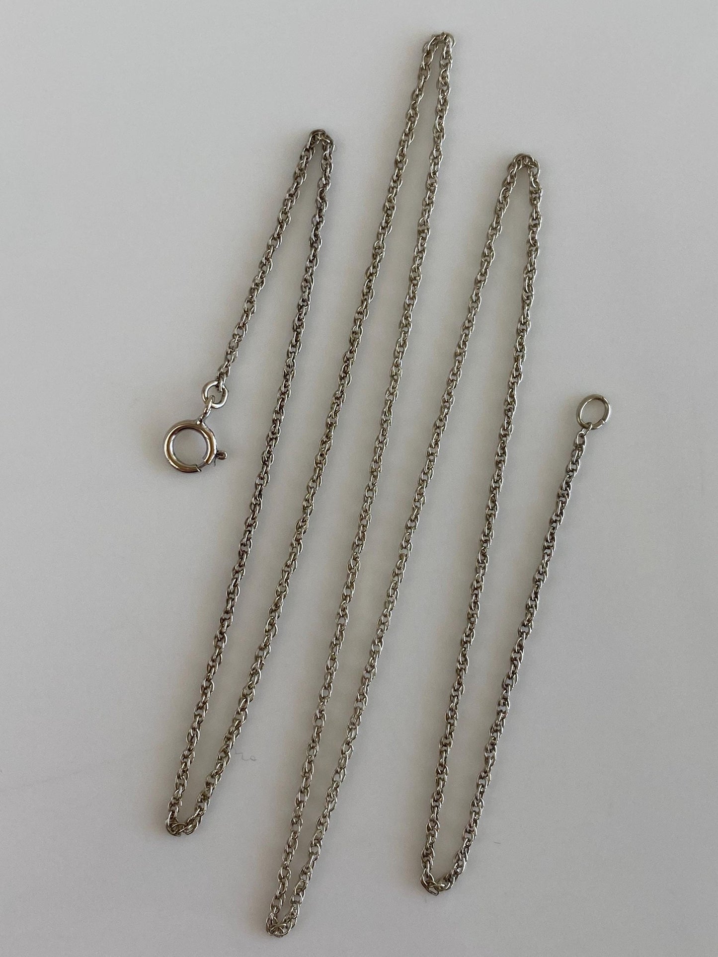 Vintage Solid 14k White Gold Chain Necklace - 18 inches