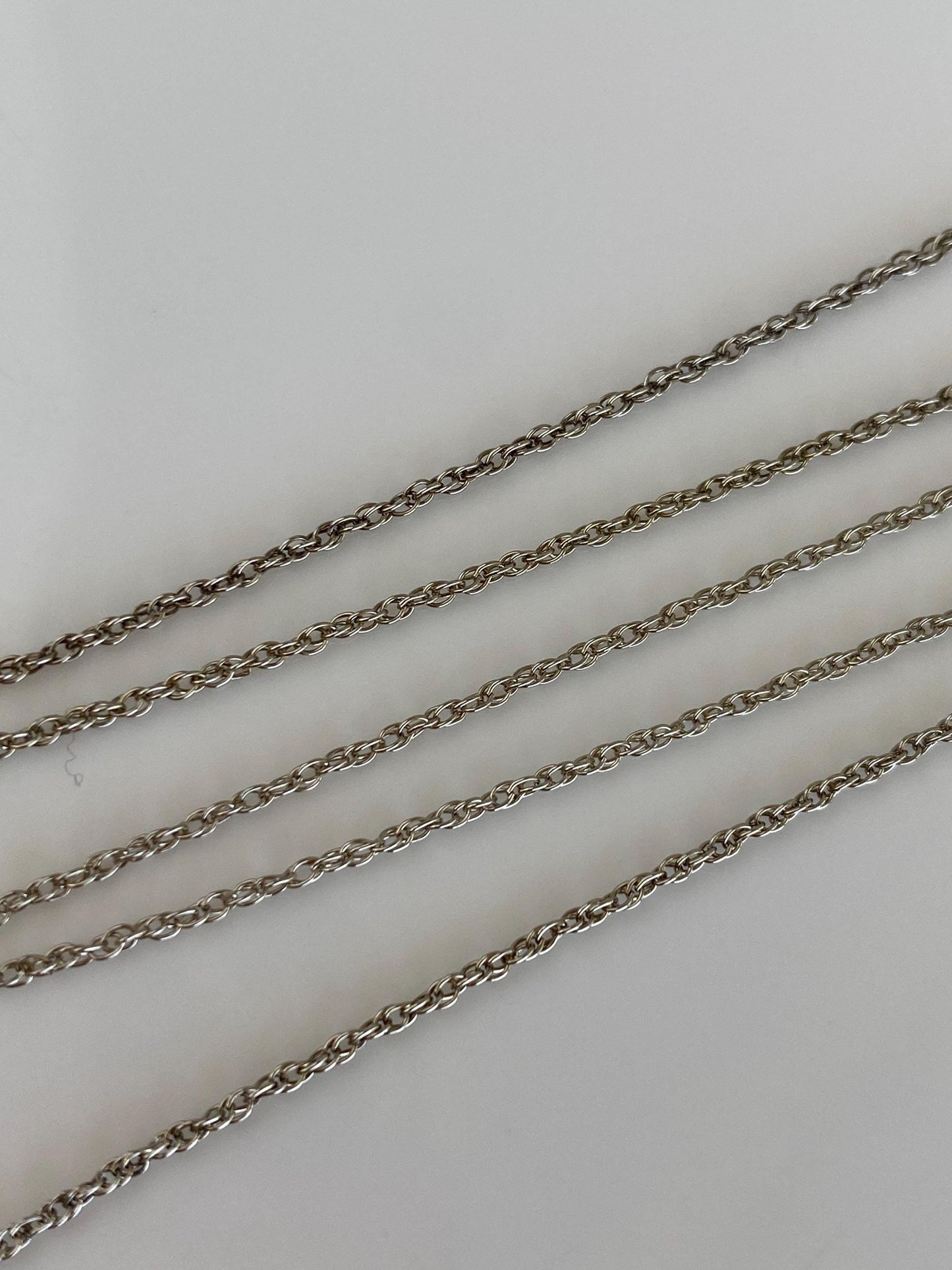 Vintage Solid 14k White Gold Chain Necklace - 18 inches