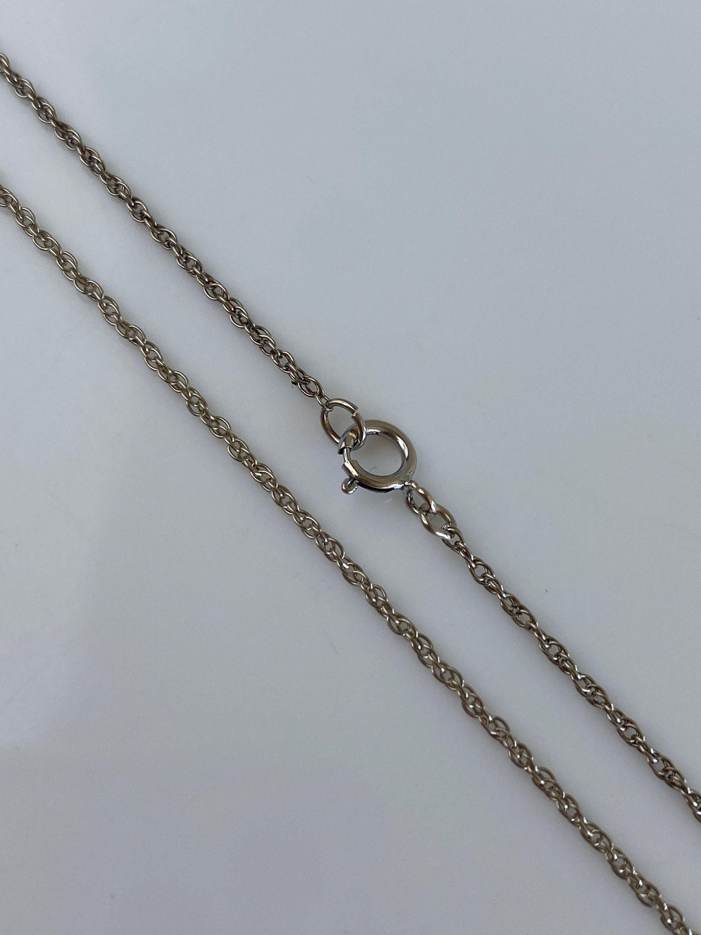 Vintage Solid 14k White Gold Chain Necklace - 18 inches