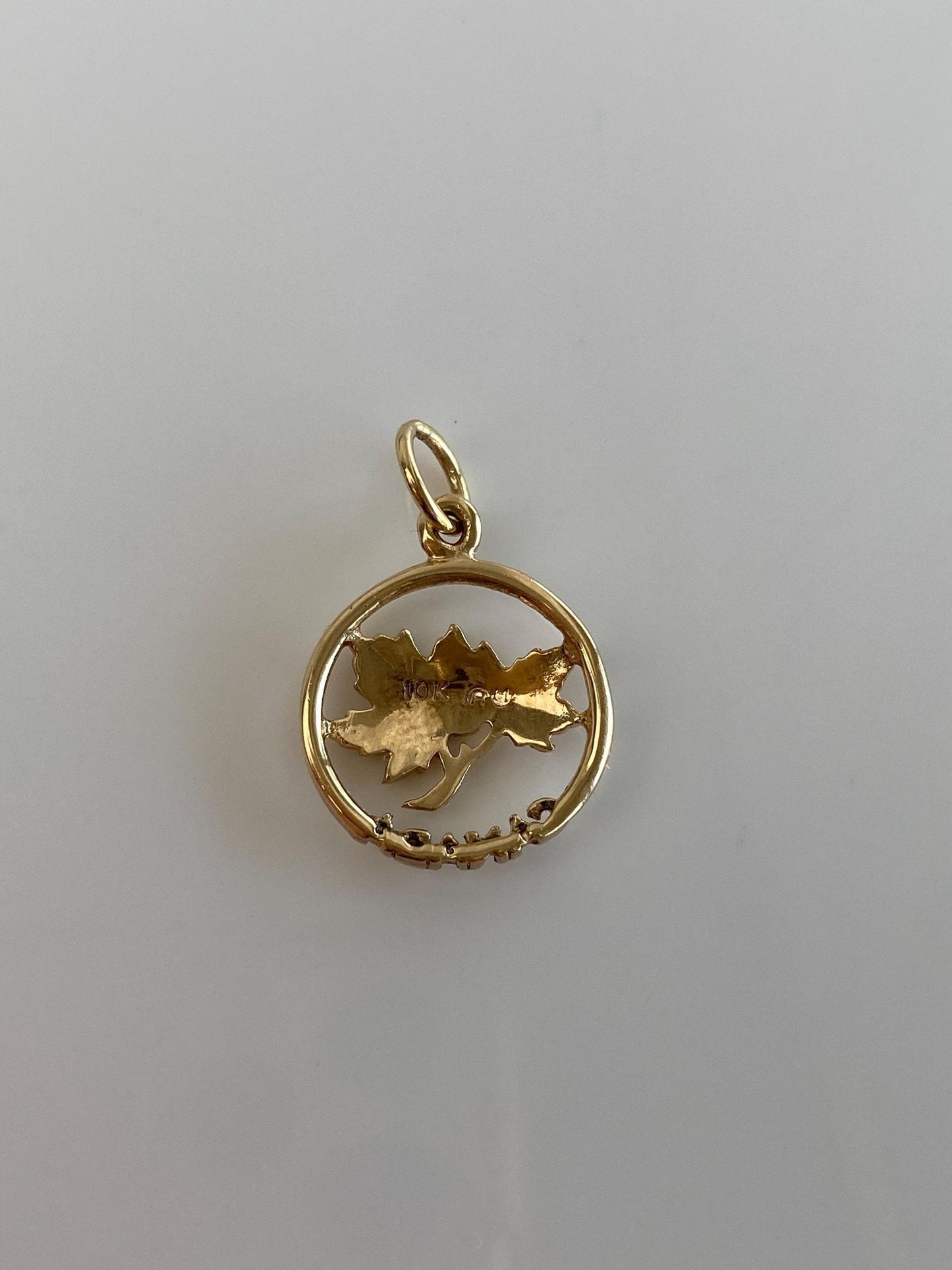 Vintage Solid 10k Yellow Gold Canada Charm