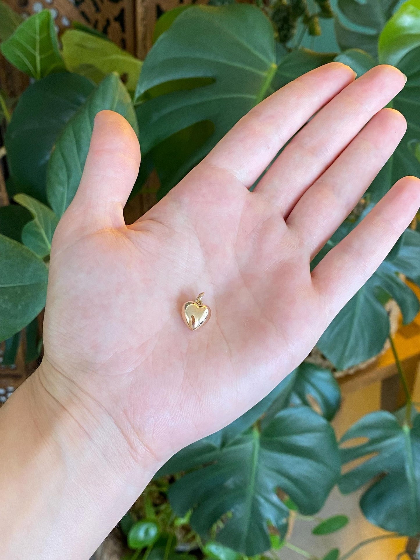 Vintage 14k Yellow Gold Puffy Heart Charm