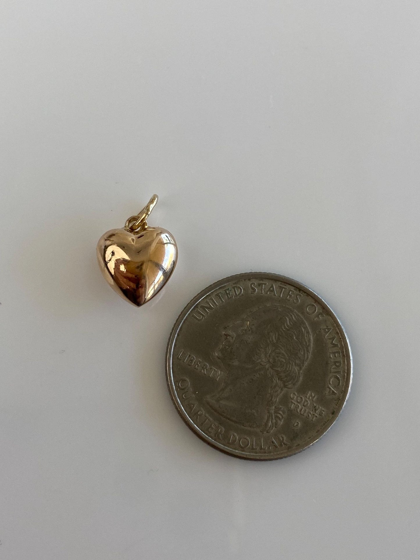 Vintage 14k Yellow Gold Puffy Heart Charm