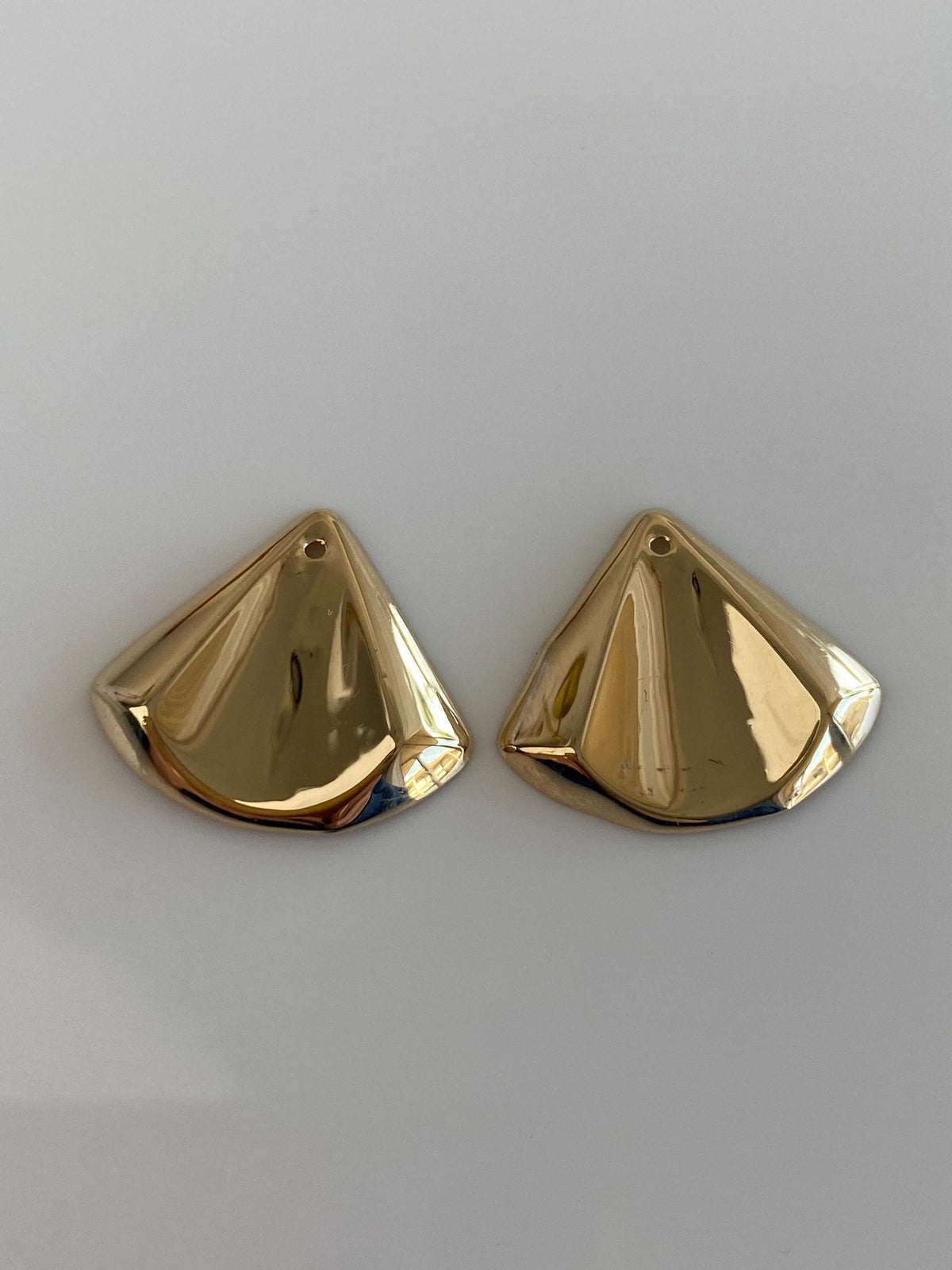 Vintage Solid 14k Yellow Gold Beveled Triangle Earring Jackets