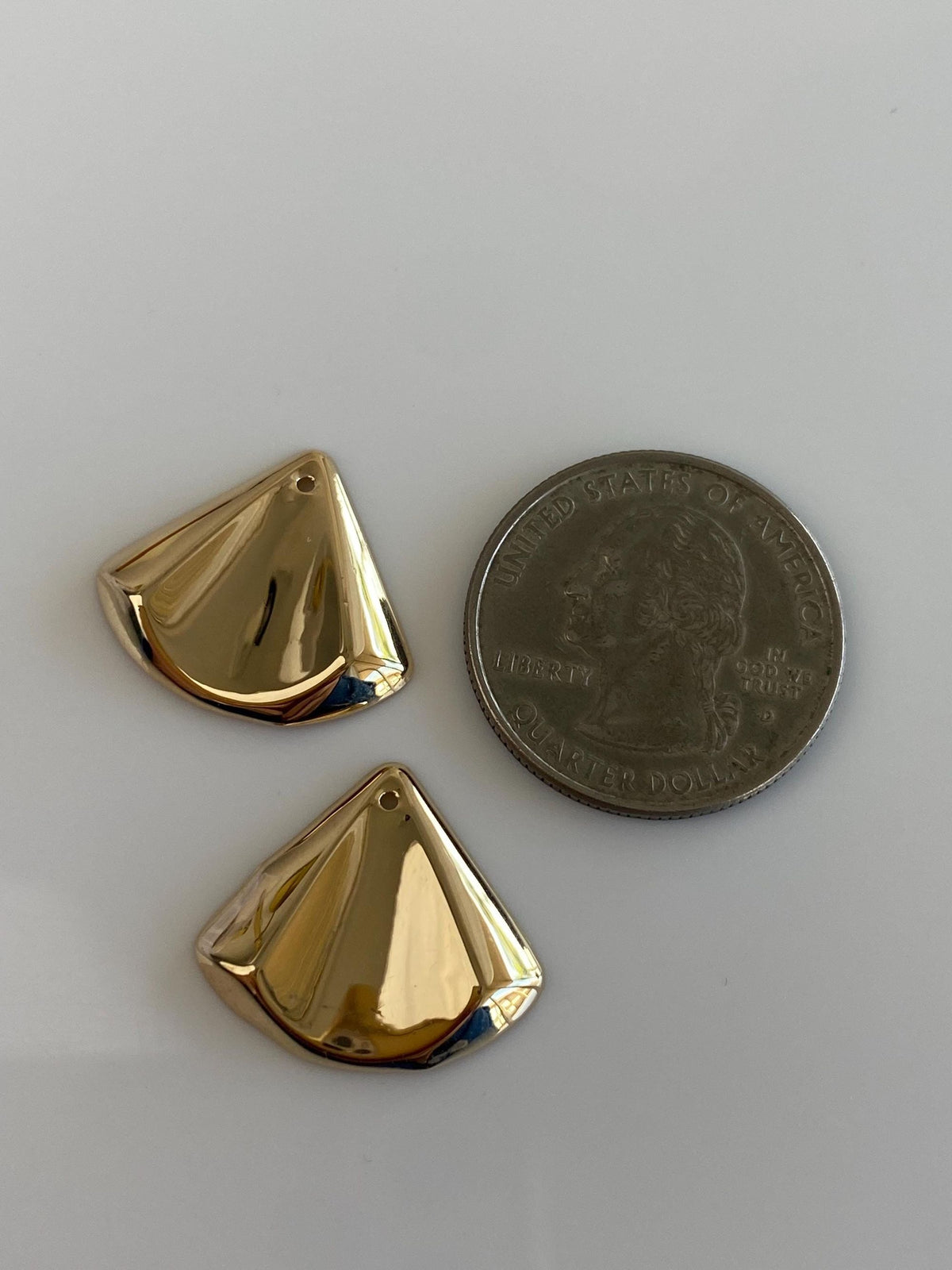 Vintage Solid 14k Yellow Gold Beveled Triangle Earring Jackets