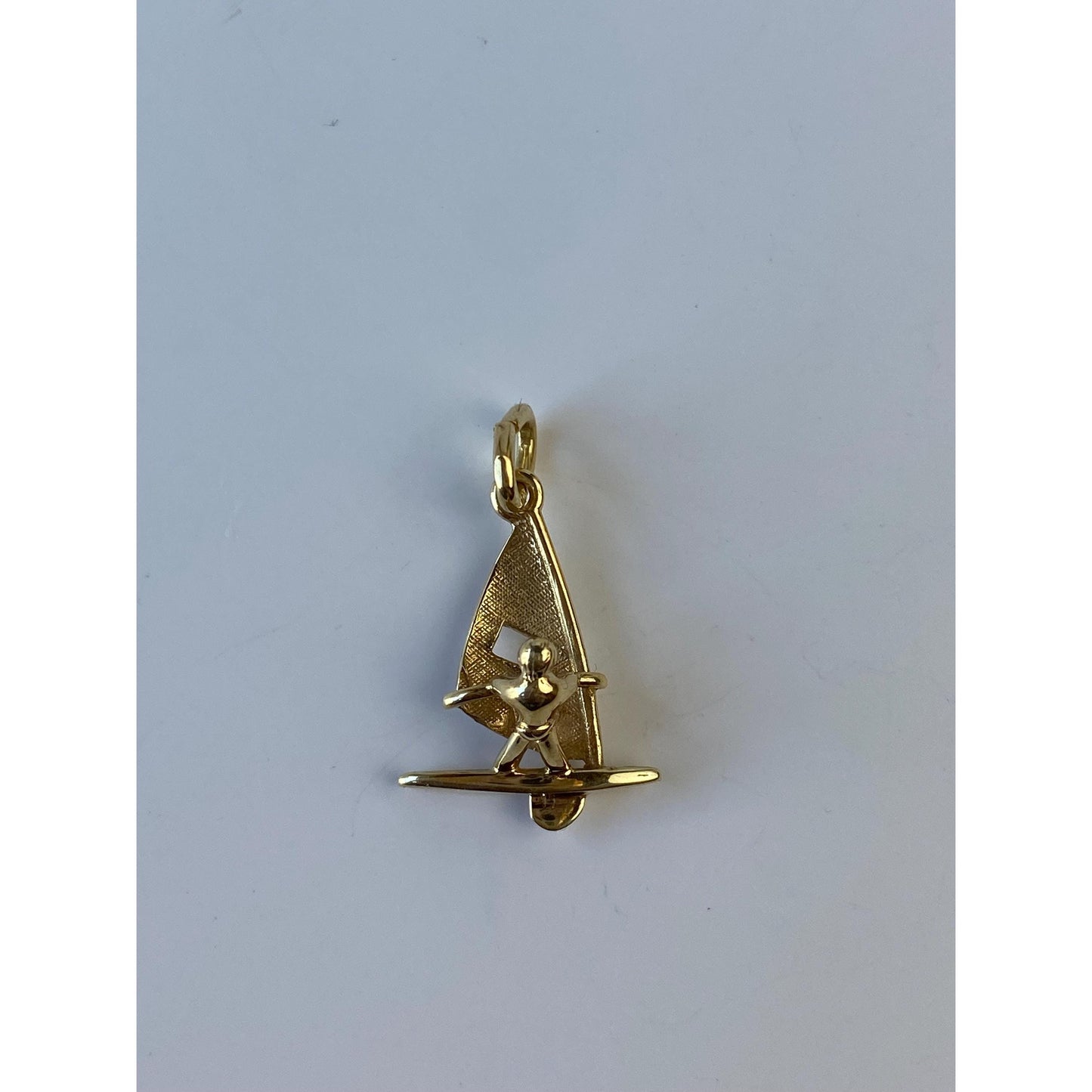 Solid 14k Yellow Gold Windsailing Guy Charm
