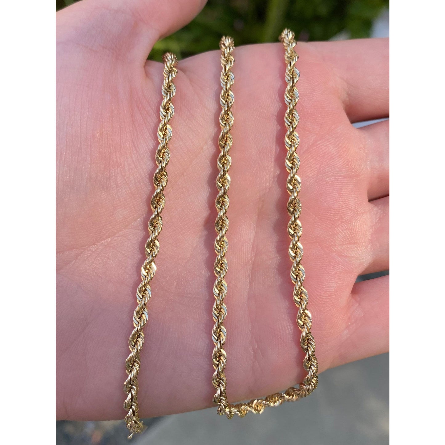 Vintage Solid 14k Yellow Gold Rope Chain Necklace - 16 inches