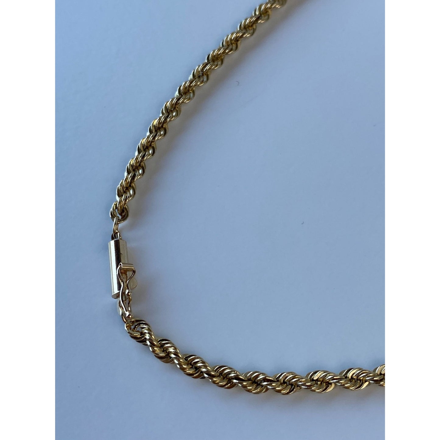 Vintage Solid 14k Yellow Gold Rope Chain Necklace - 16 inches