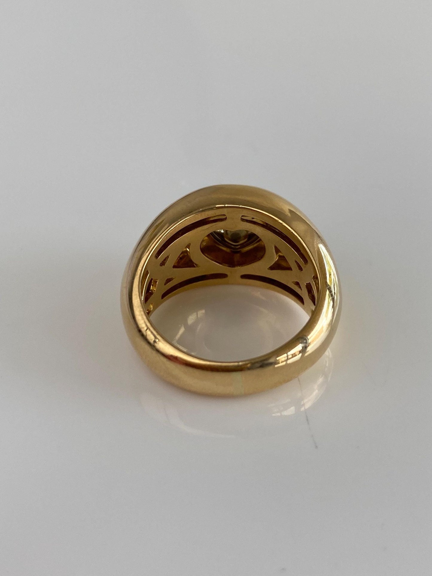 Chopard Solid 18k Yellow Gold Chunky Happy Diamond Heart Ring - Size 5.75