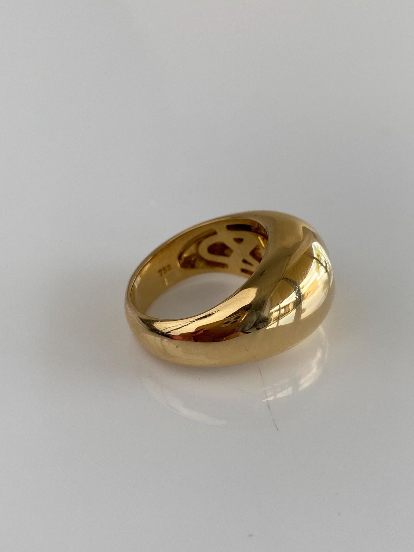 Chopard Solid 18k Yellow Gold Chunky Happy Diamond Heart Ring - Size 5.75
