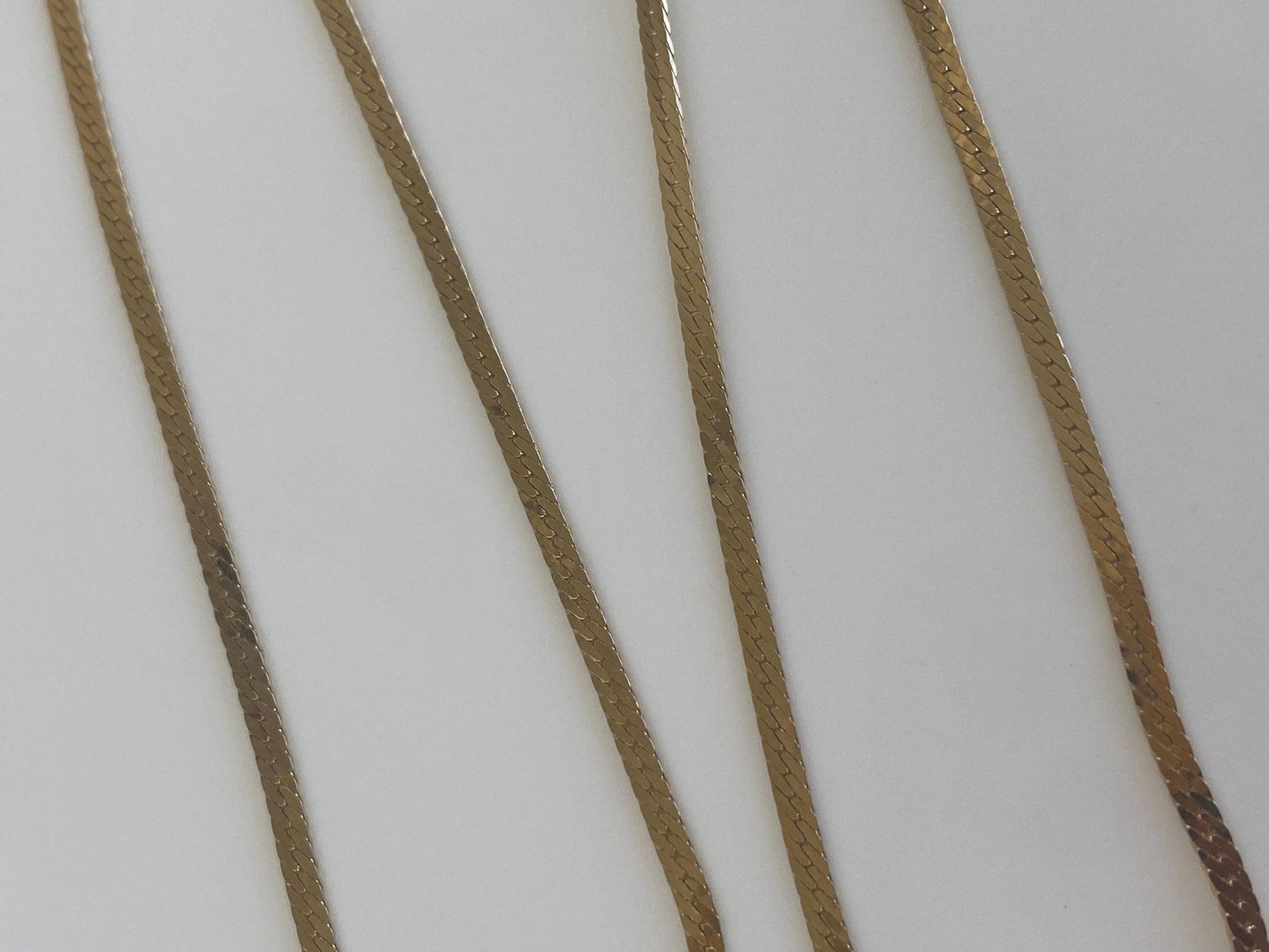 Vintage Solid 14k Yellow Gold Flat Chain Necklace - 16 inches