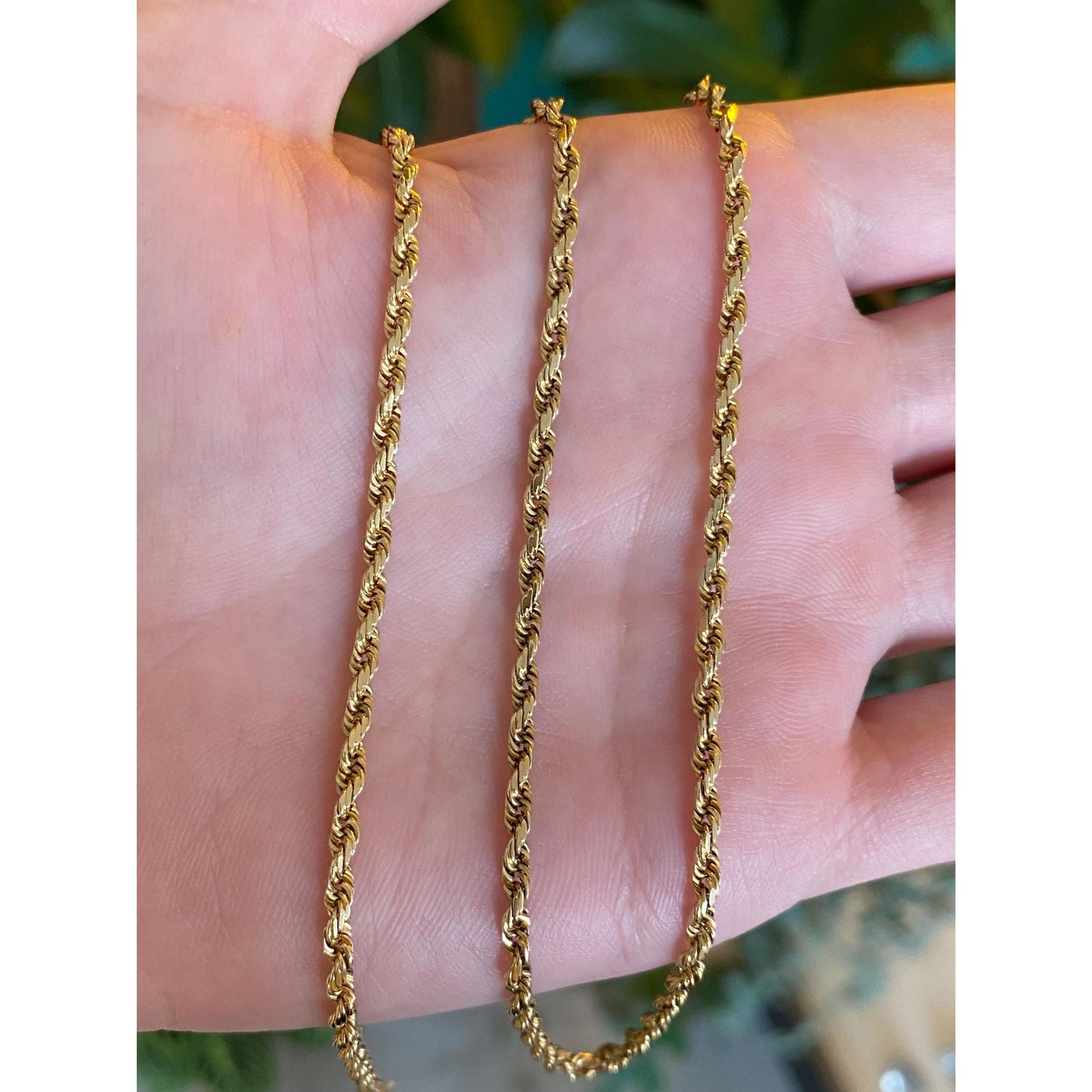 Vintage Solid 14k Yellow Gold Rope Chain Necklace - 20.25 inches