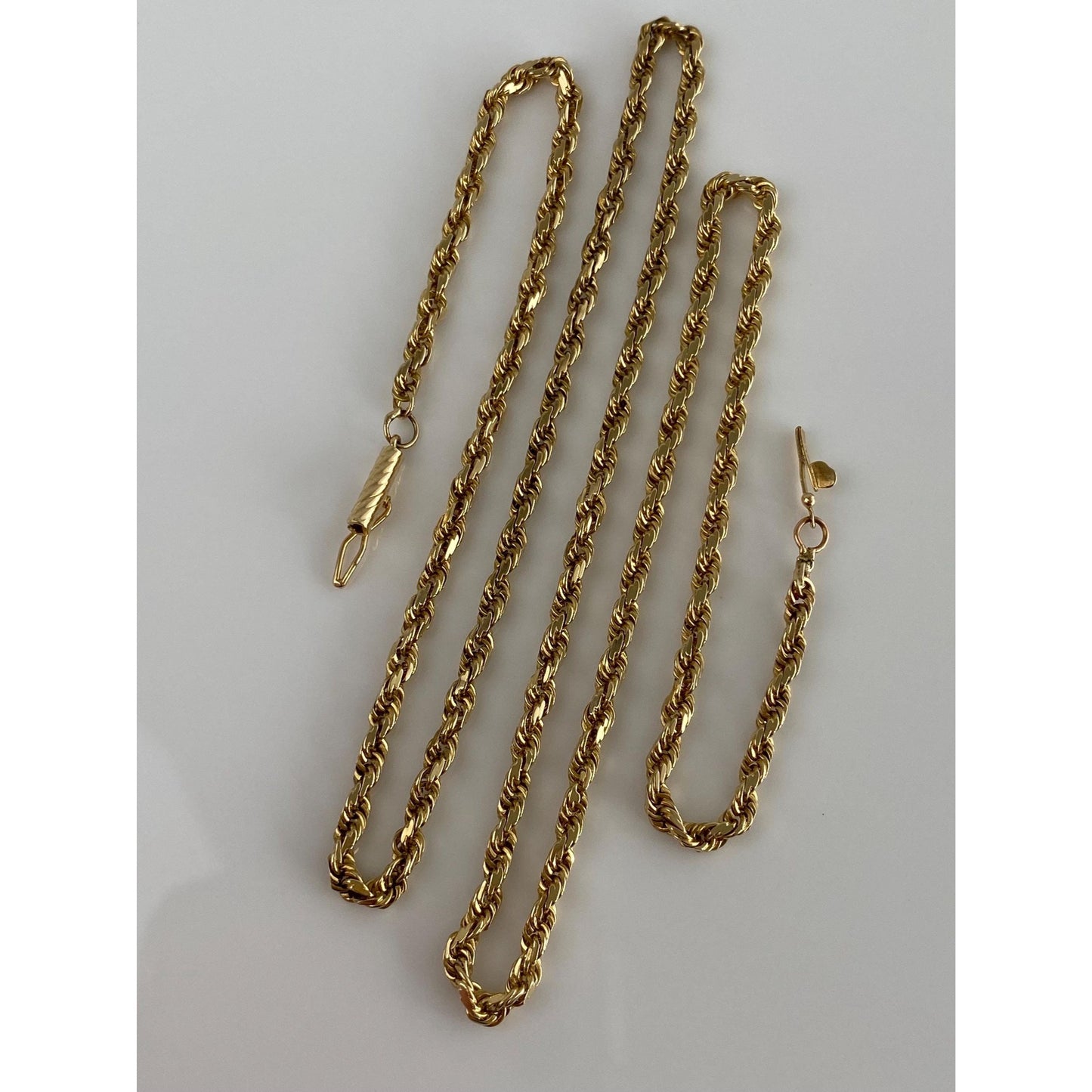 Vintage Solid 14k Yellow Gold Rope Chain Necklace - 20.25 inches