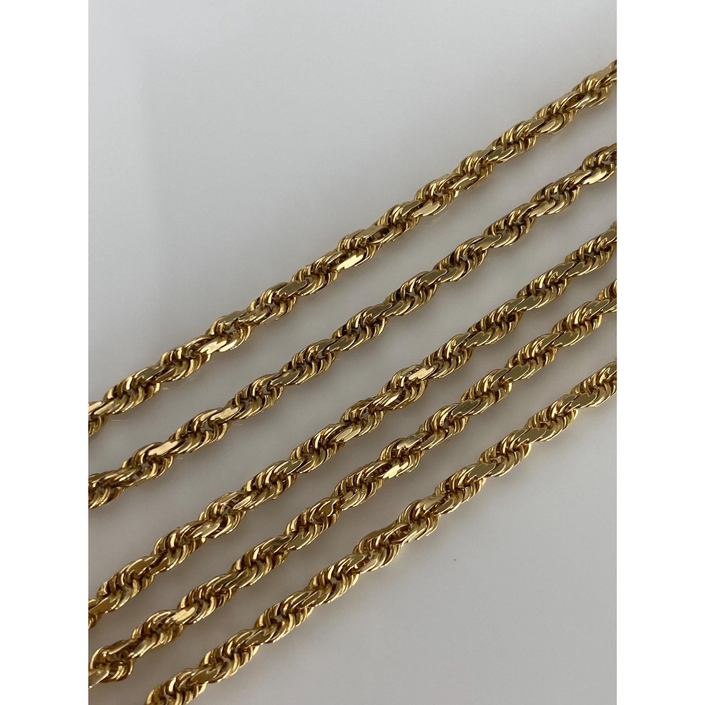 Vintage Solid 14k Yellow Gold Rope Chain Necklace - 20.25 inches