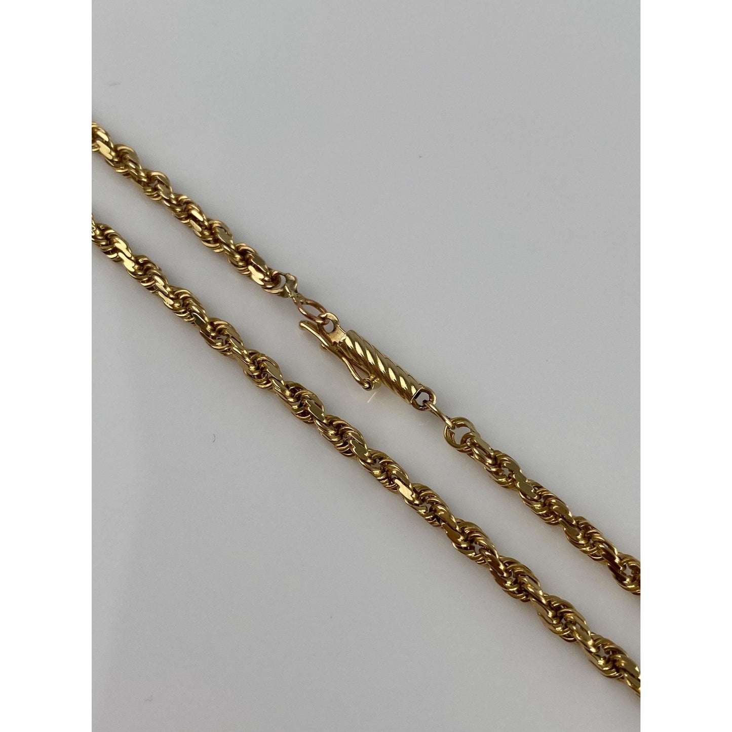 Vintage Solid 14k Yellow Gold Rope Chain Necklace - 20.25 inches