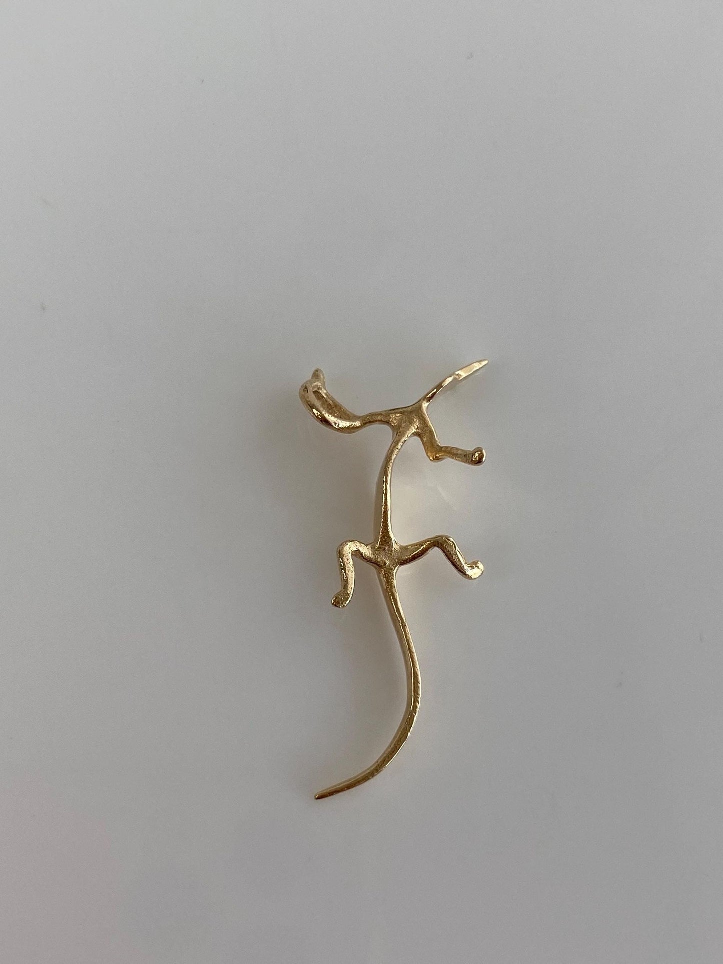 Vintage Solid 14k Yellow Gold Gecko Lizard Charm