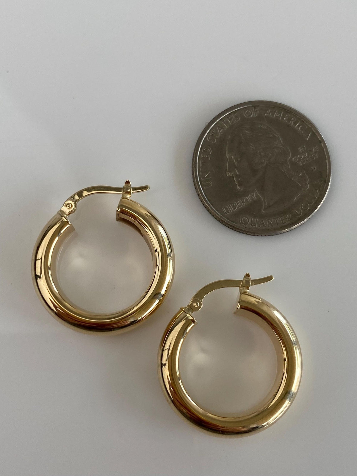 Vintage 14k Yellow Gold Chunky Hoop Earrings